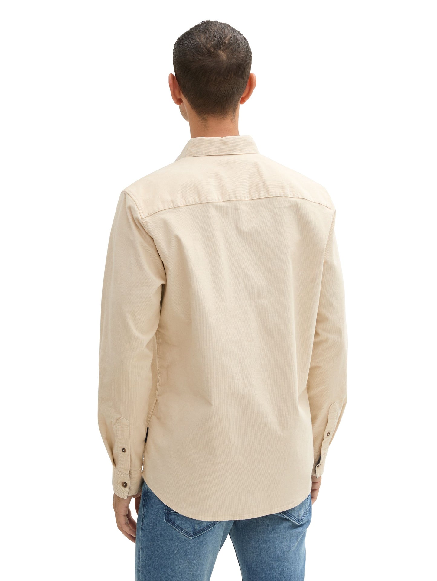 Tom Tailor Herren Stretch Cord Hemd braun