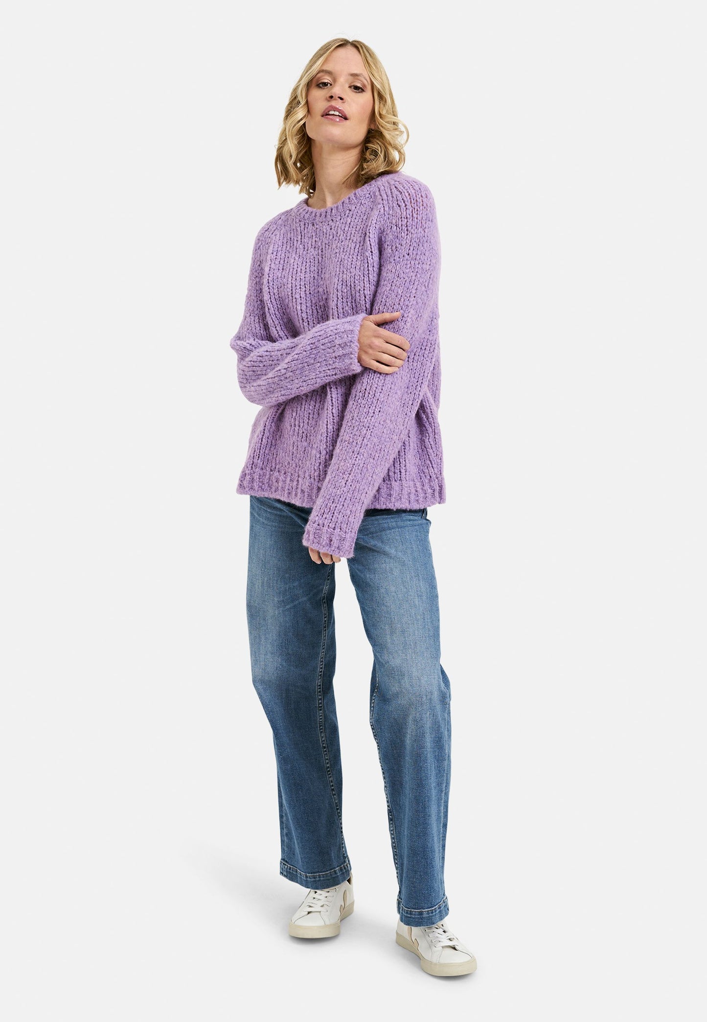 Smith&Soul Damen Pullover Raglanstrick violett