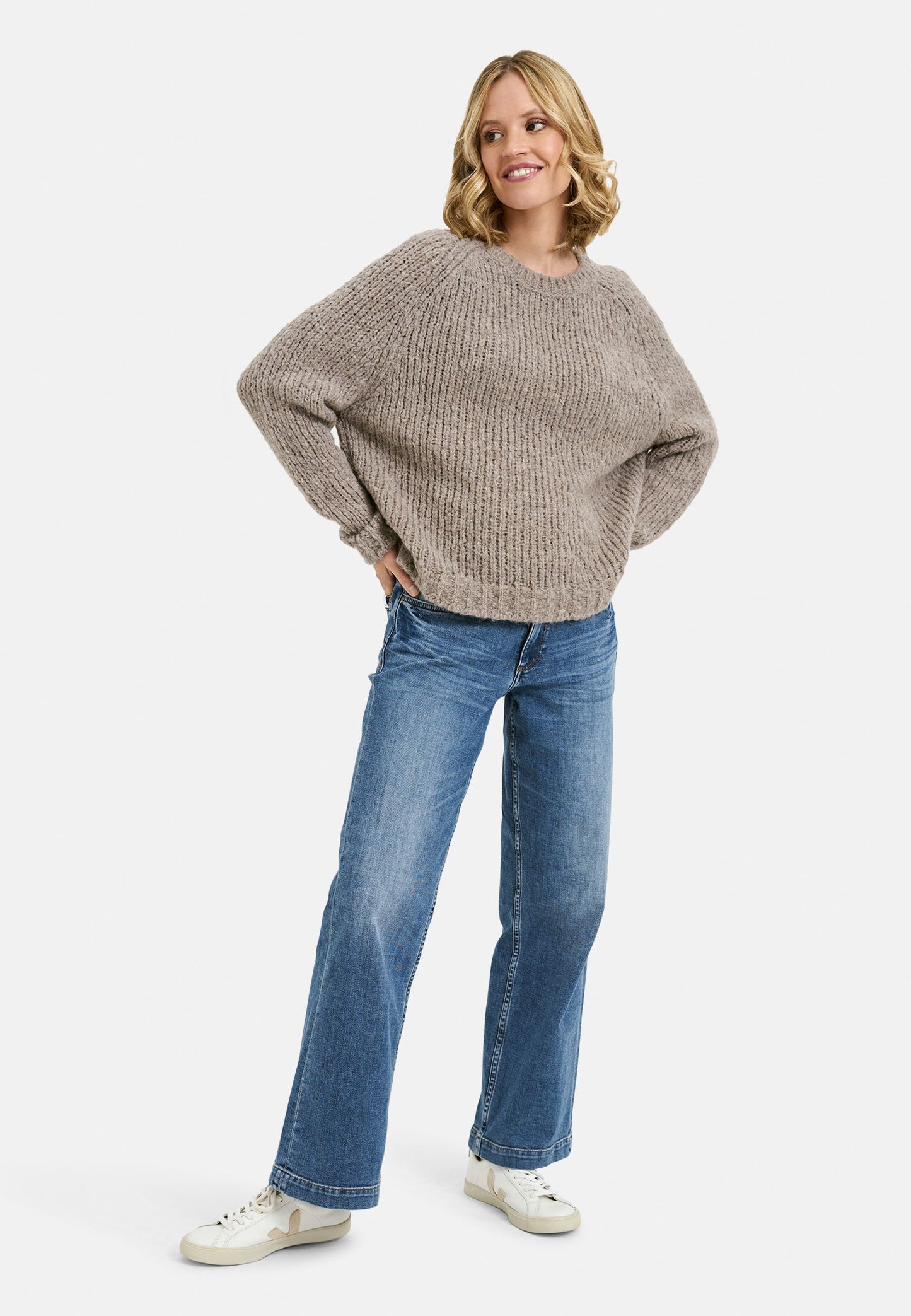 Smith&Soul Damen Raglanstrick beige