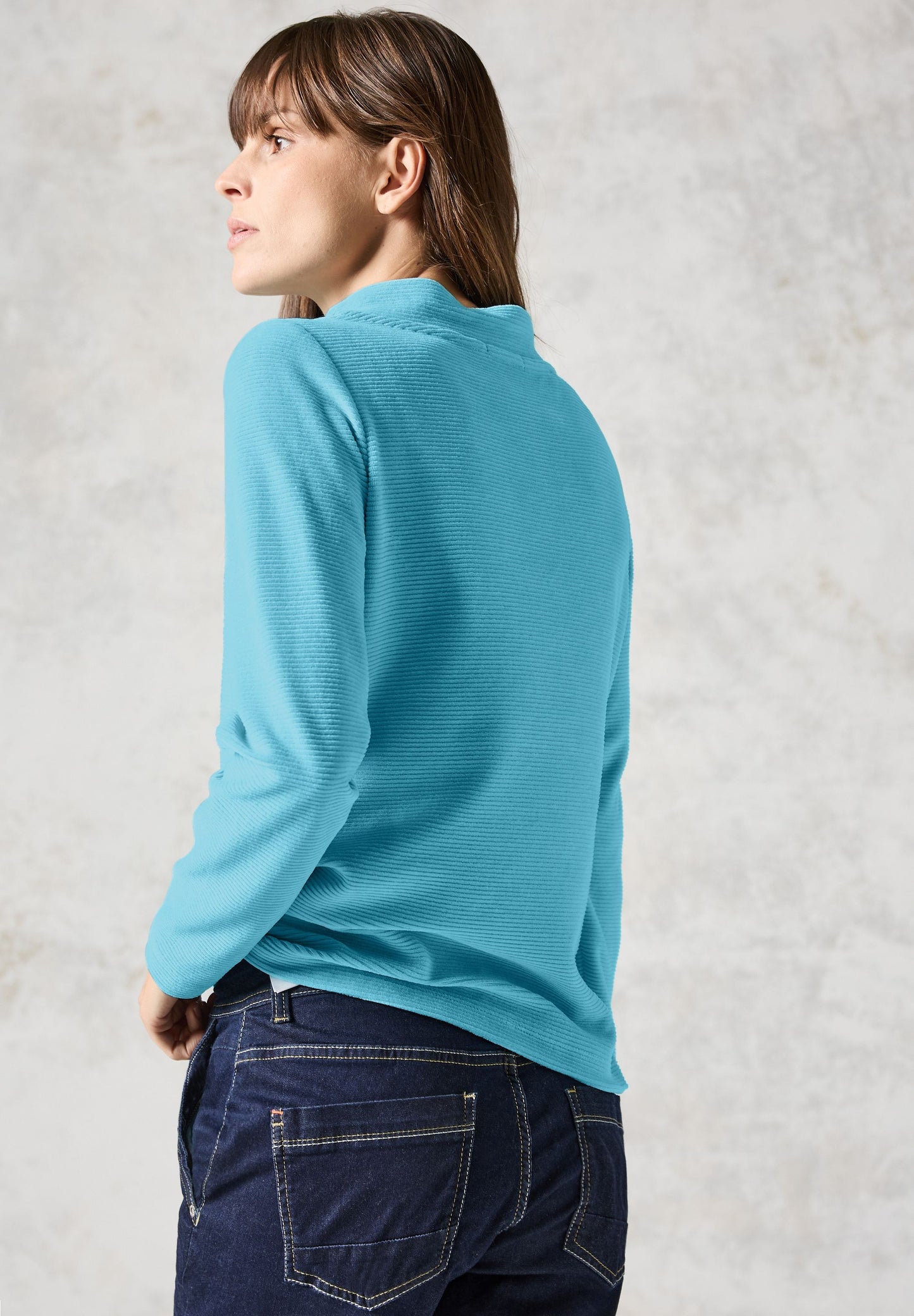 Cecil Damen Cordshirt blau