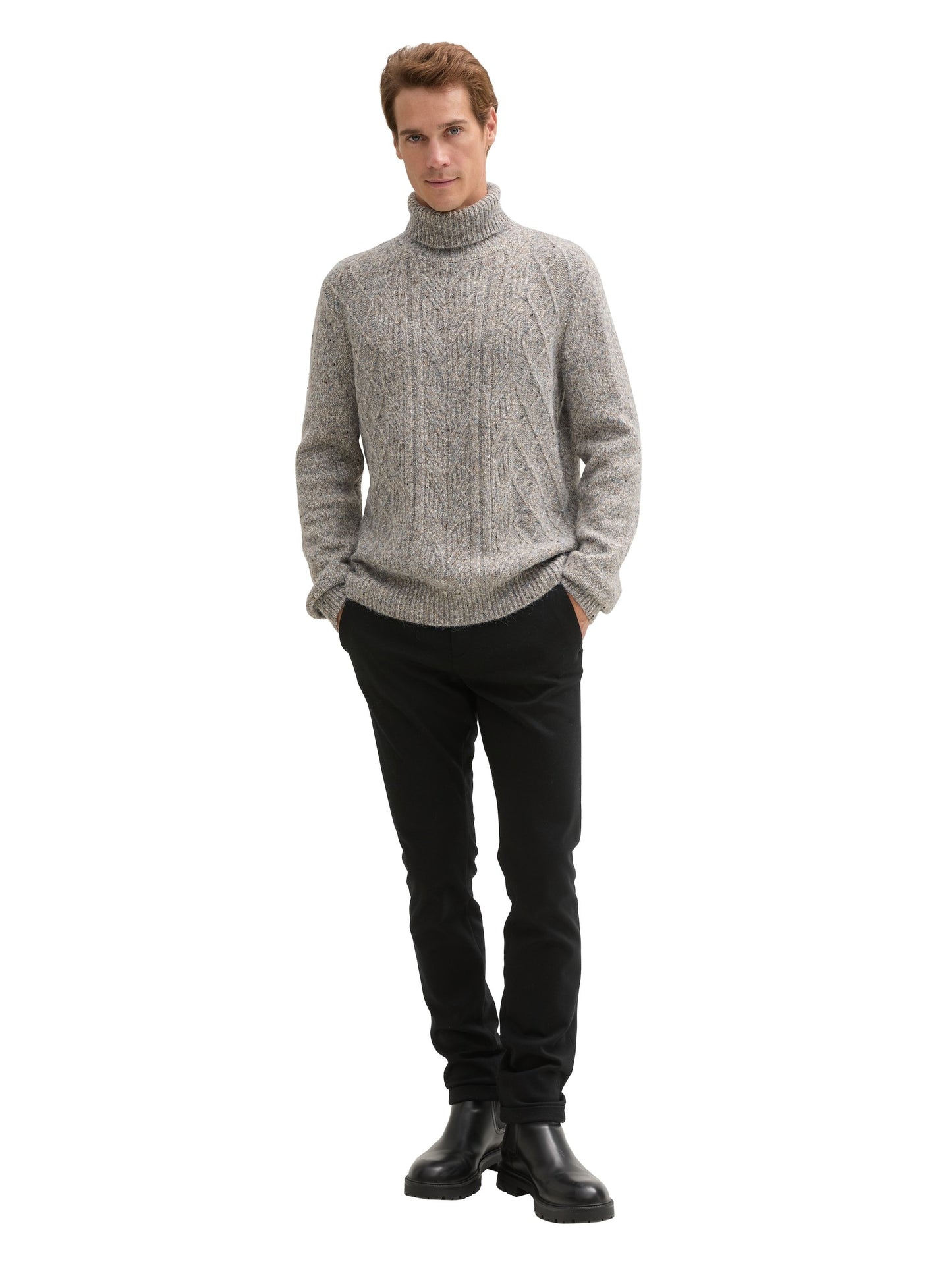 Tom Tailor Herren Rollkragenpullover braun