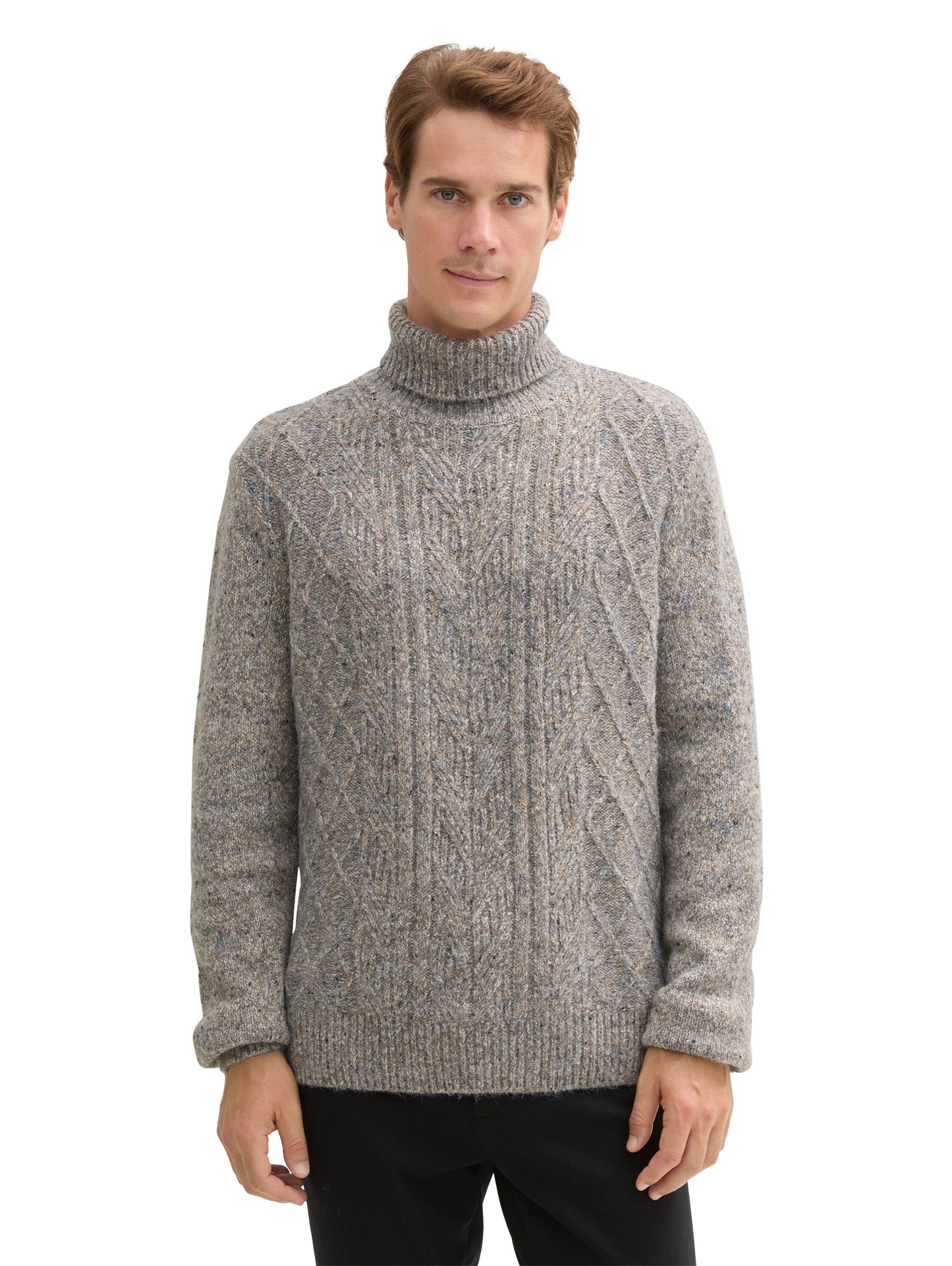 Tom Tailor Herren Rollkragenpullover braun