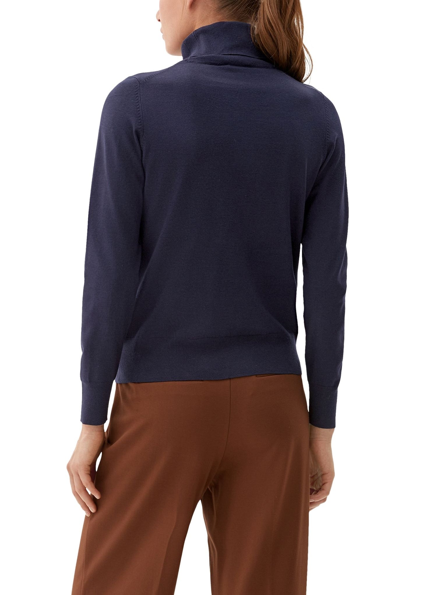 s. Oliver Damen Rollkragenpullover blau