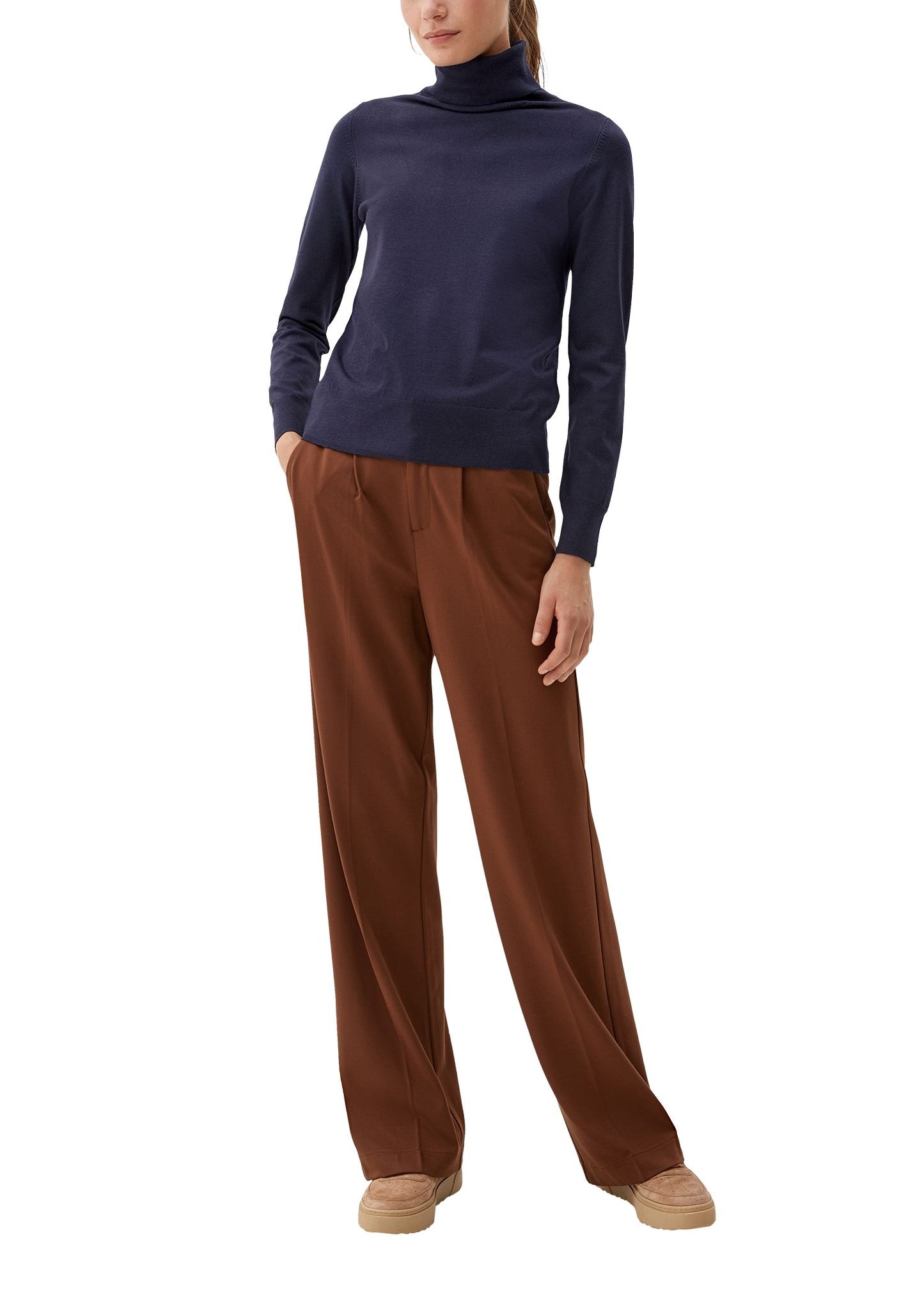 s. Oliver Damen Rollkragenpullover blau