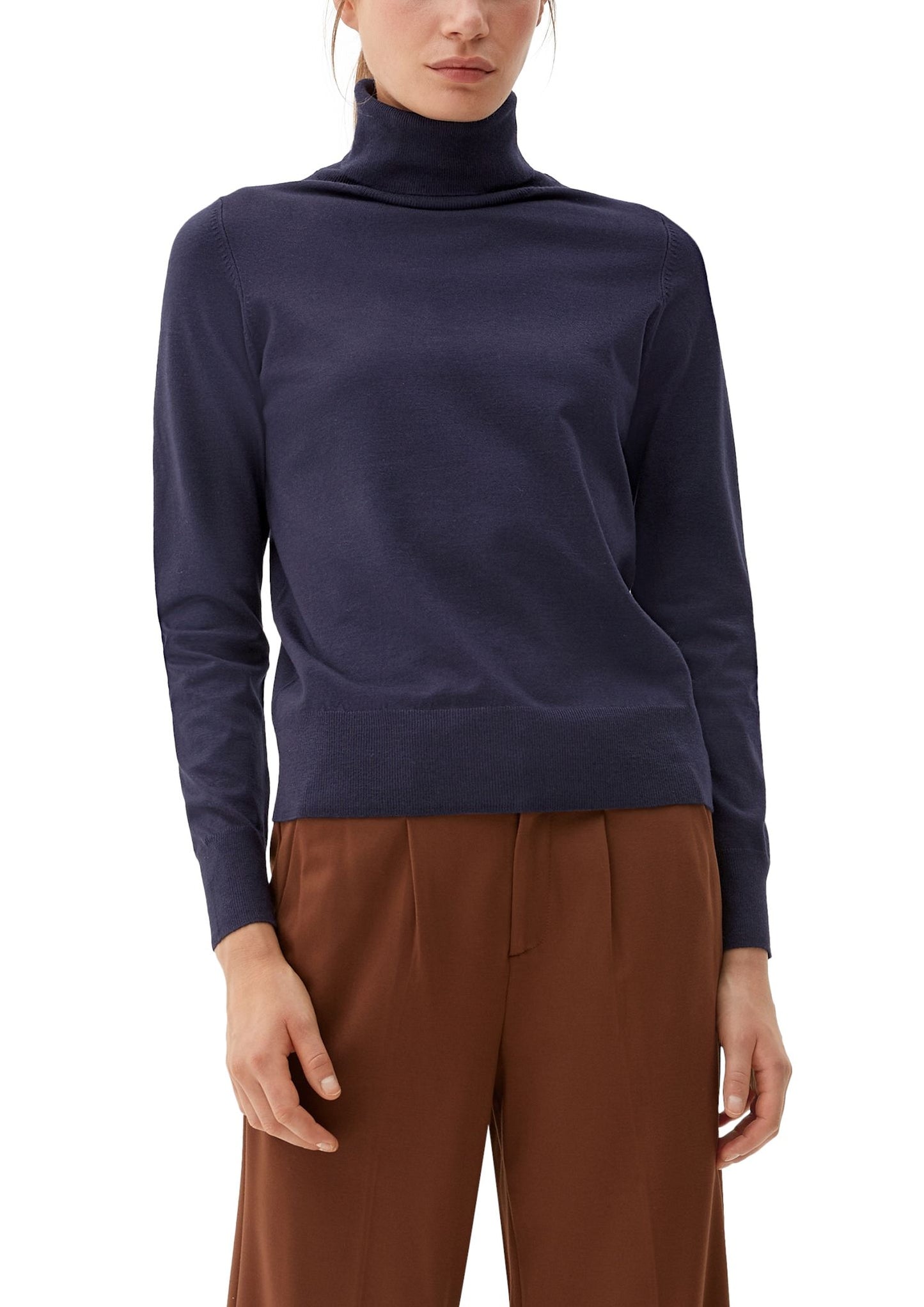 s. Oliver Damen Rollkragenpullover blau