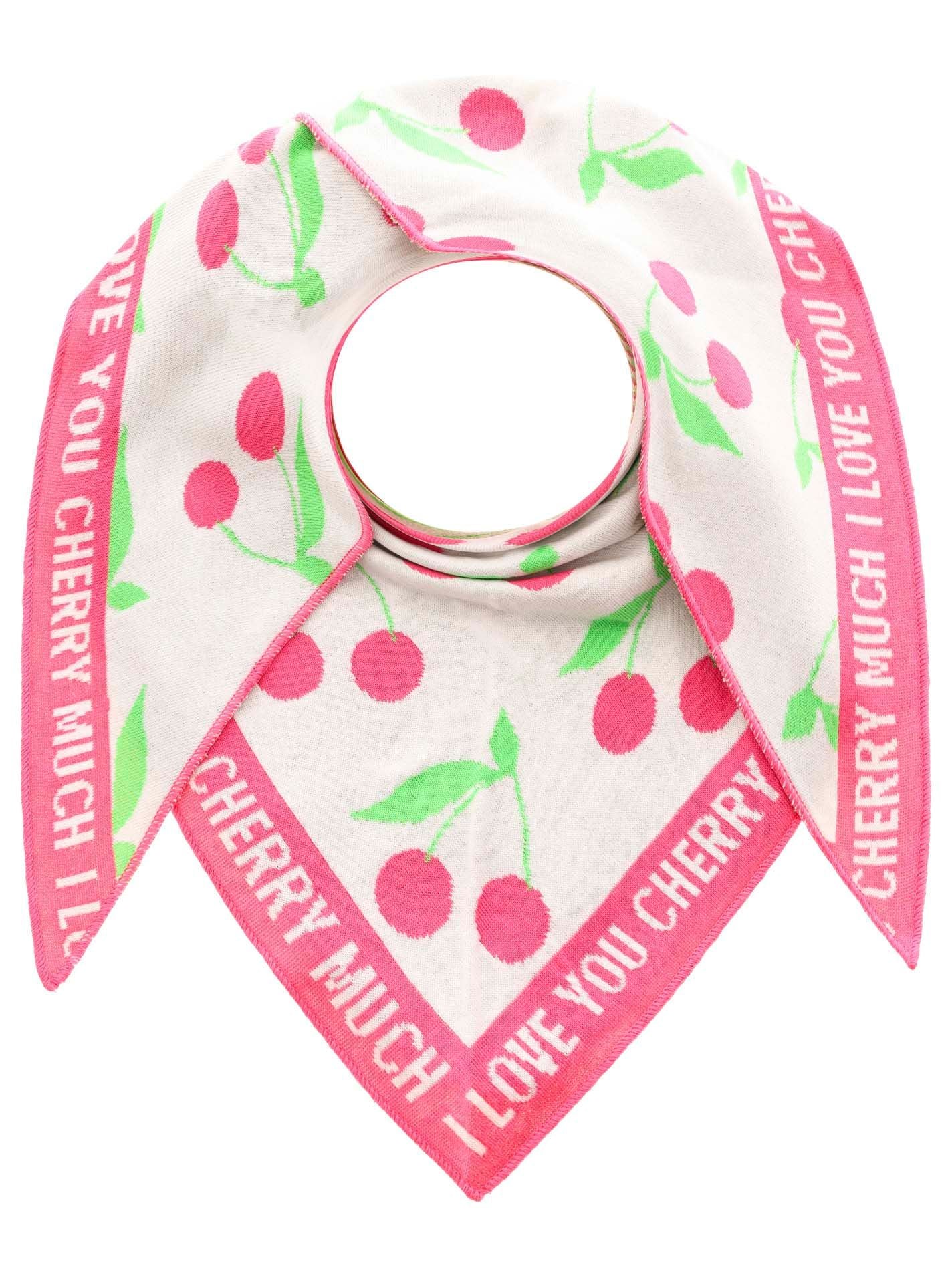 Zwillingsherz Damen Dreieckstuch Kirsche pink