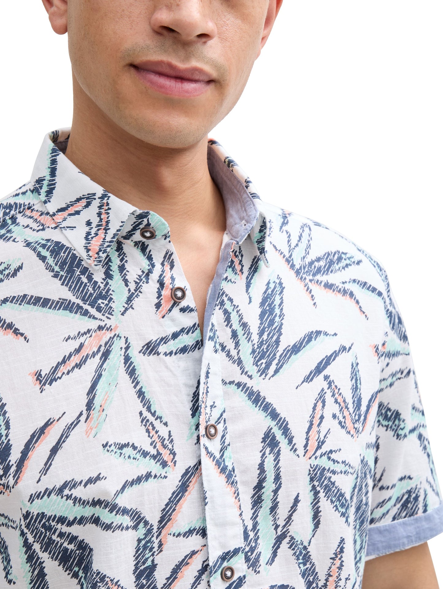 Tom Tailor Herren Kurzarmhemd weiß