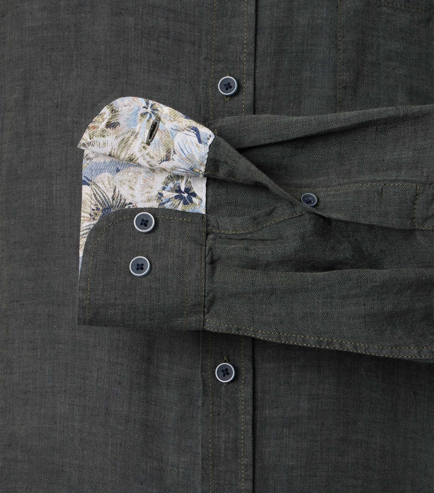 Casa Moda Herren Leinenhemd grün