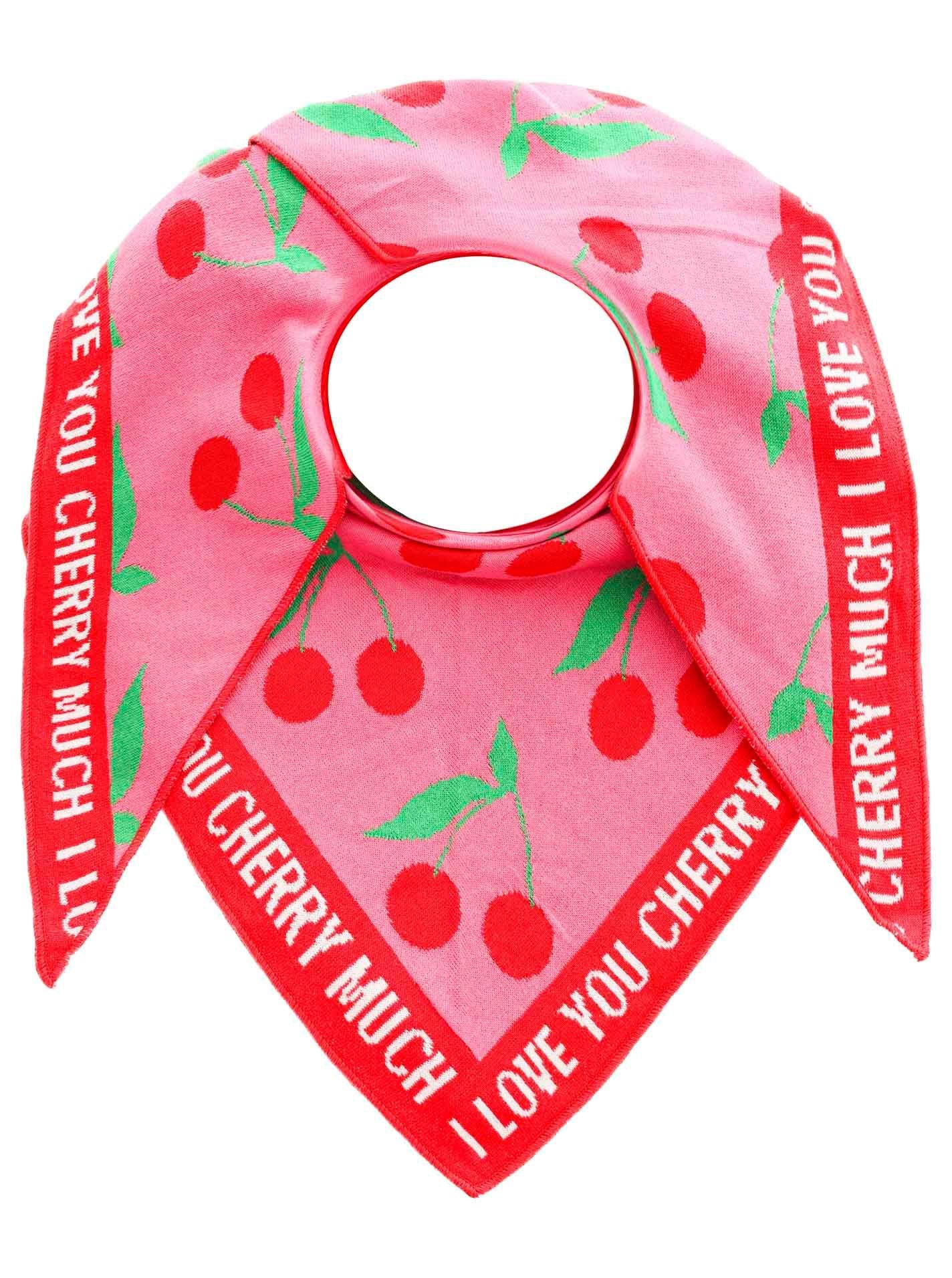Zwillingsherz Damen Dreieckstuch Kirsche pink