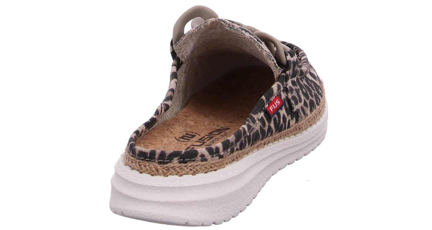 Fusion Schuh Ella Chain Raffia leo beige beige