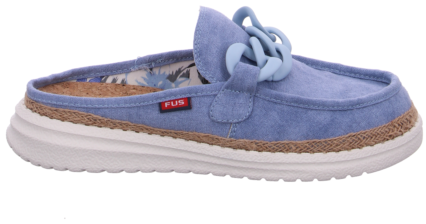 Fusion Damen Schuh Ella Chain Raffia blau