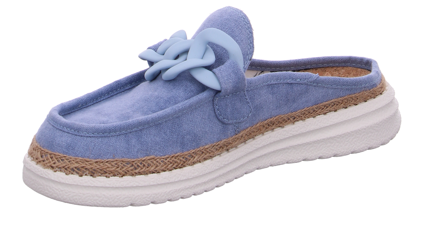 Fusion Damen Schuh Ella Chain Raffia blau
