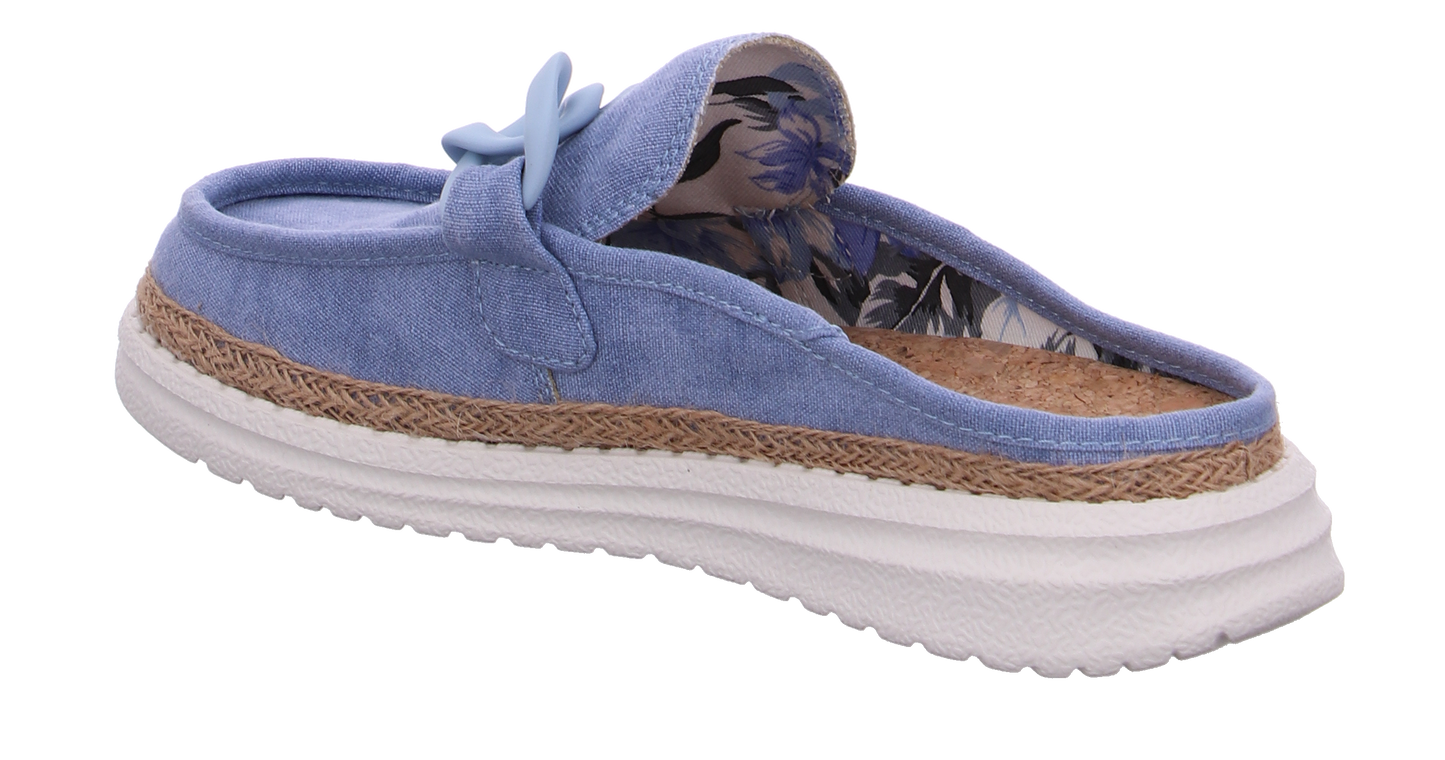 Fusion Damen Schuh Ella Chain Raffia blau