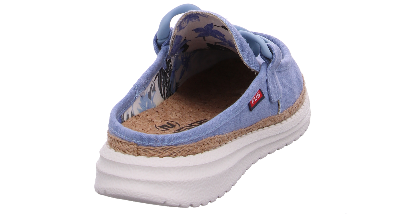 Fusion Damen Schuh Ella Chain Raffia blau