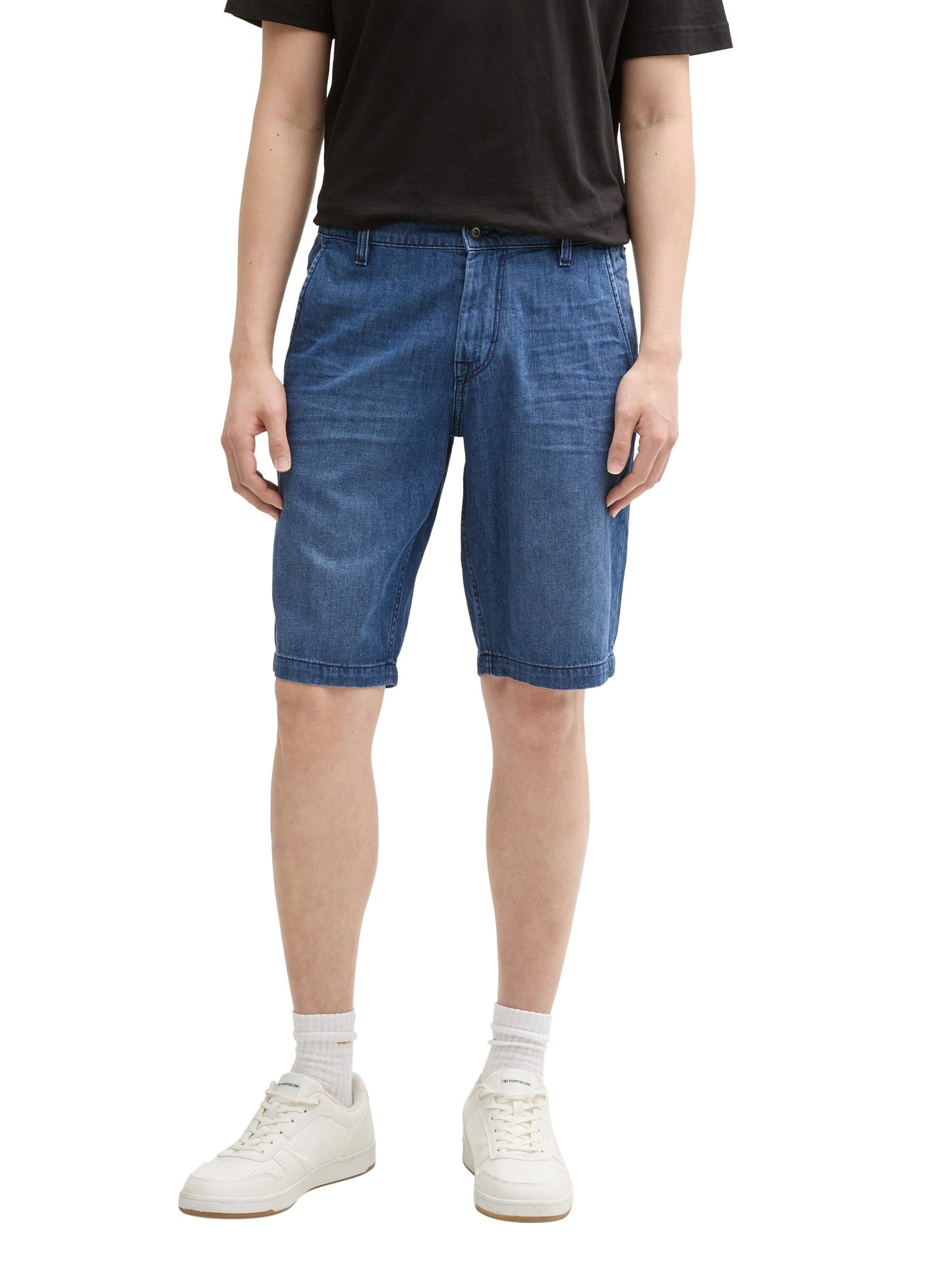 Tom Tailor Herren Straight Ultralight Jeans Shorts blau