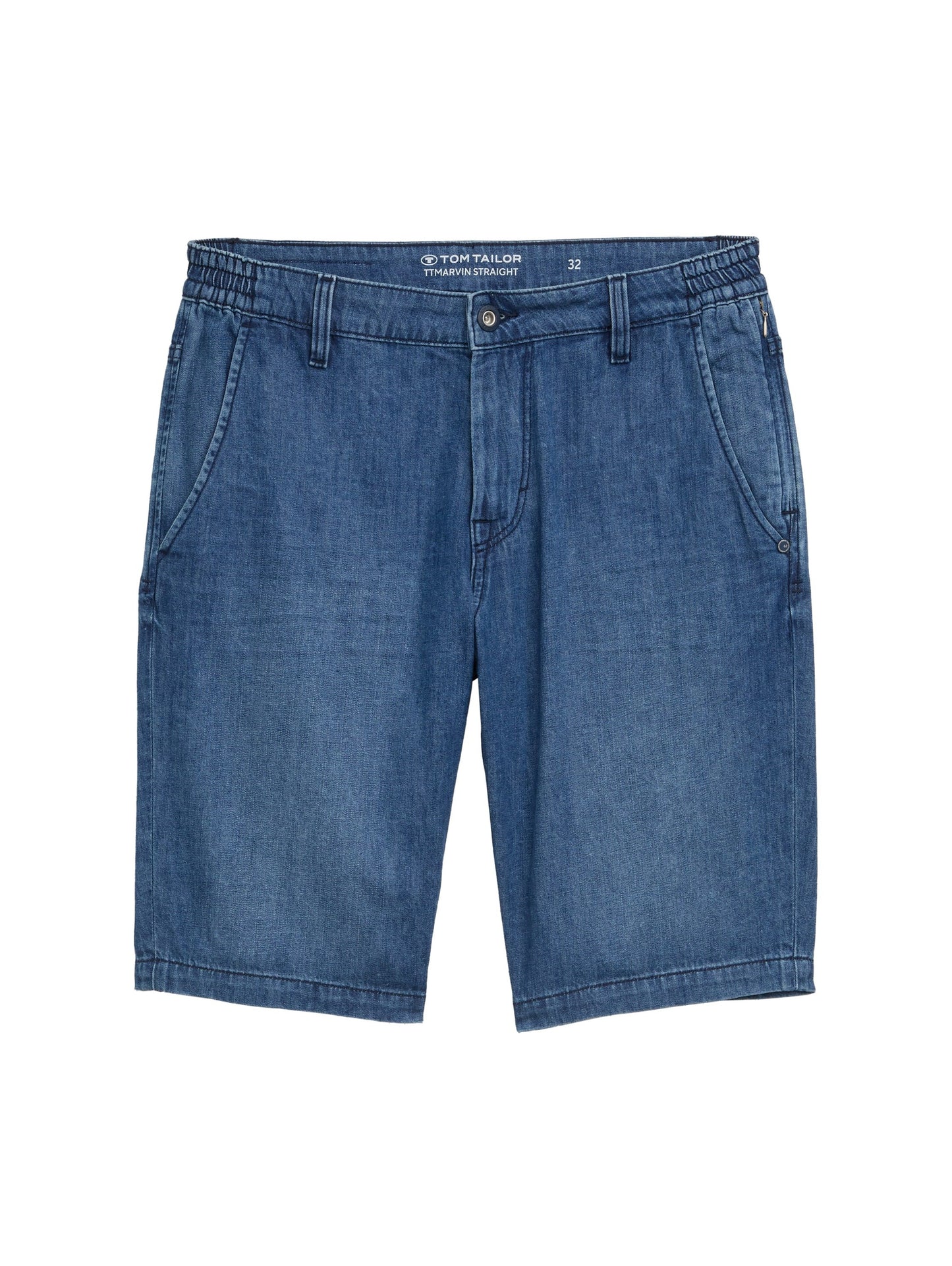 Tom Tailor Herren Straight Ultralight Jeans Shorts blau