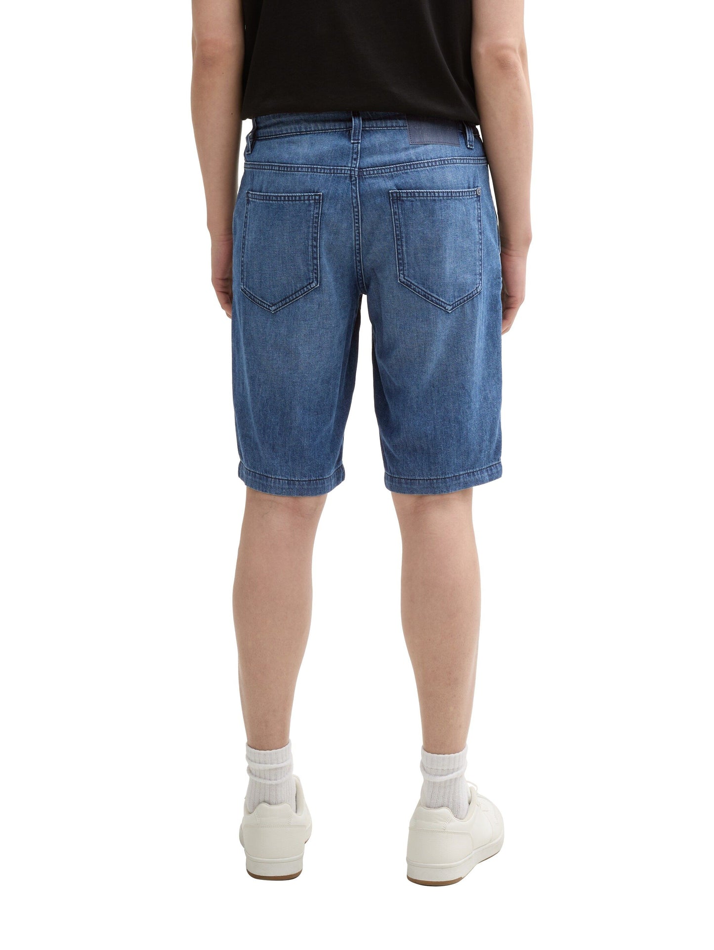 Tom Tailor Herren Straight Ultralight Jeans Shorts blau