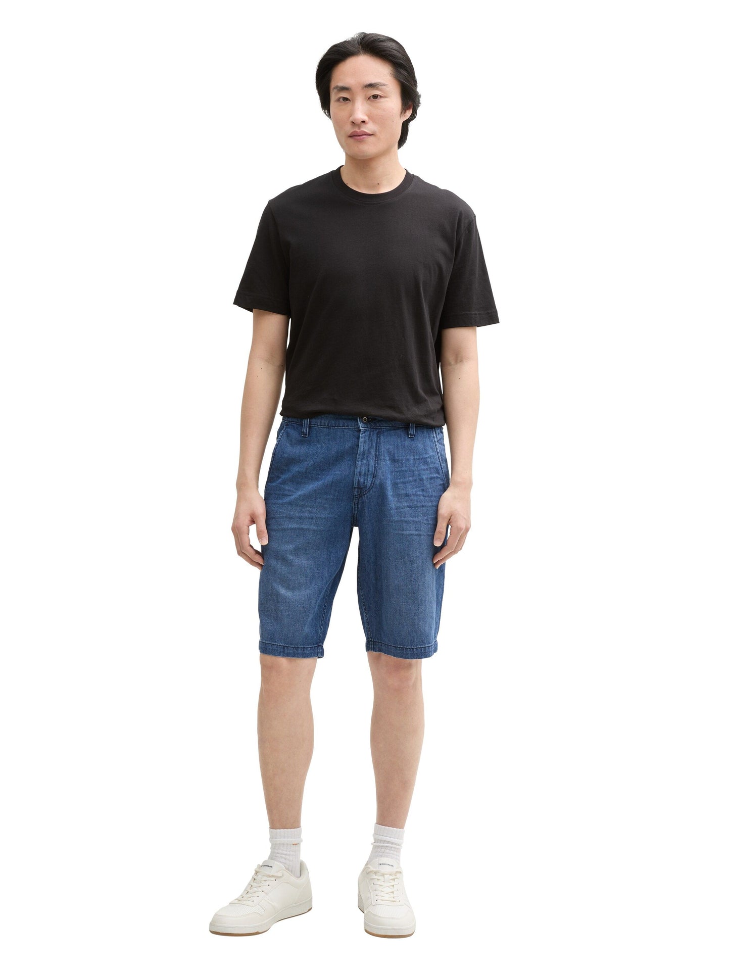 Tom Tailor Herren Straight Ultralight Jeans Shorts blau