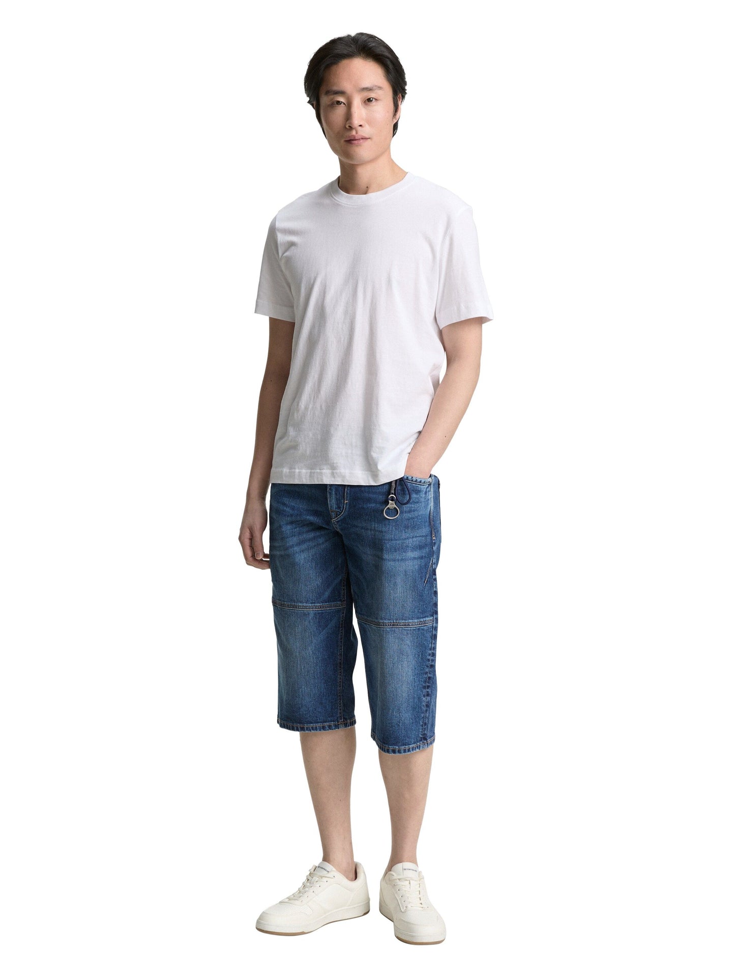 Tom Tailor Herren Relaxed Overknee Jeans Shorts blau
