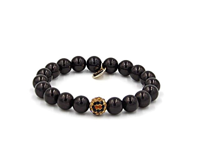 Ella in Love Damen Perlenarmband 10 mm schwarz
