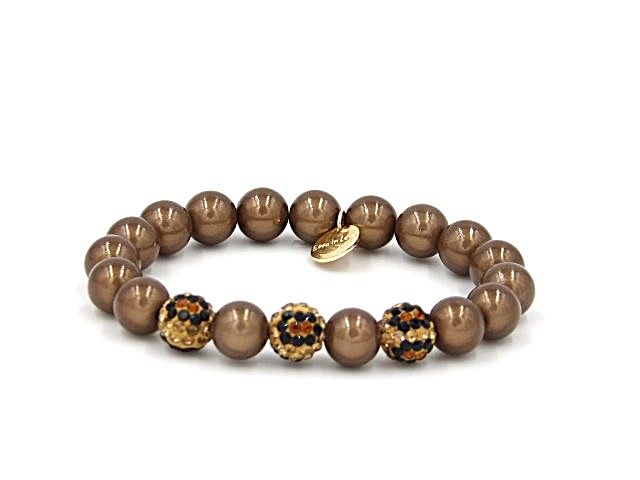 Ella in Love Damen Perlenarmband 10 mm braun