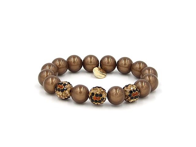 Ella in Love Perlenarmband 12 mm braun