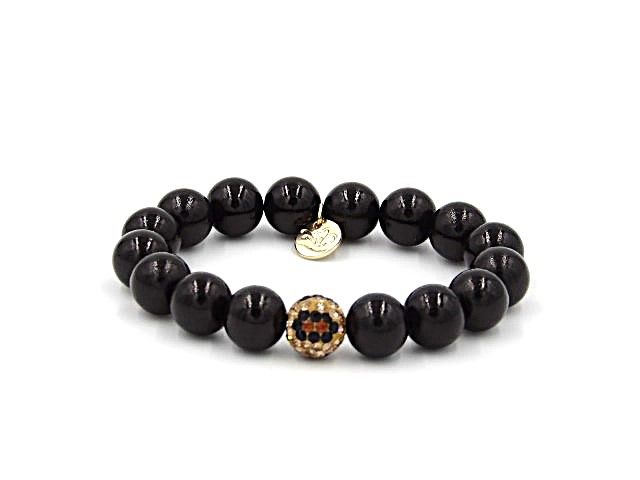 Ella in Love Perlenarmband 12 mm schwarz