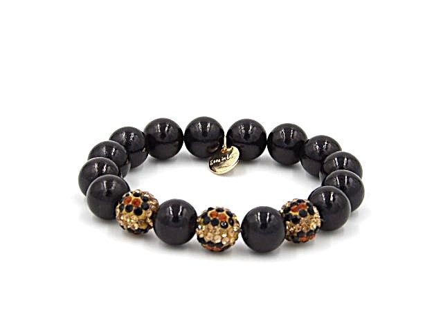 Ella in Love Perlenarmband 12 mm schwarz