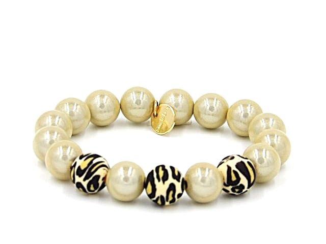 Ella in Love Damen Perlenarmband 12 mm beige