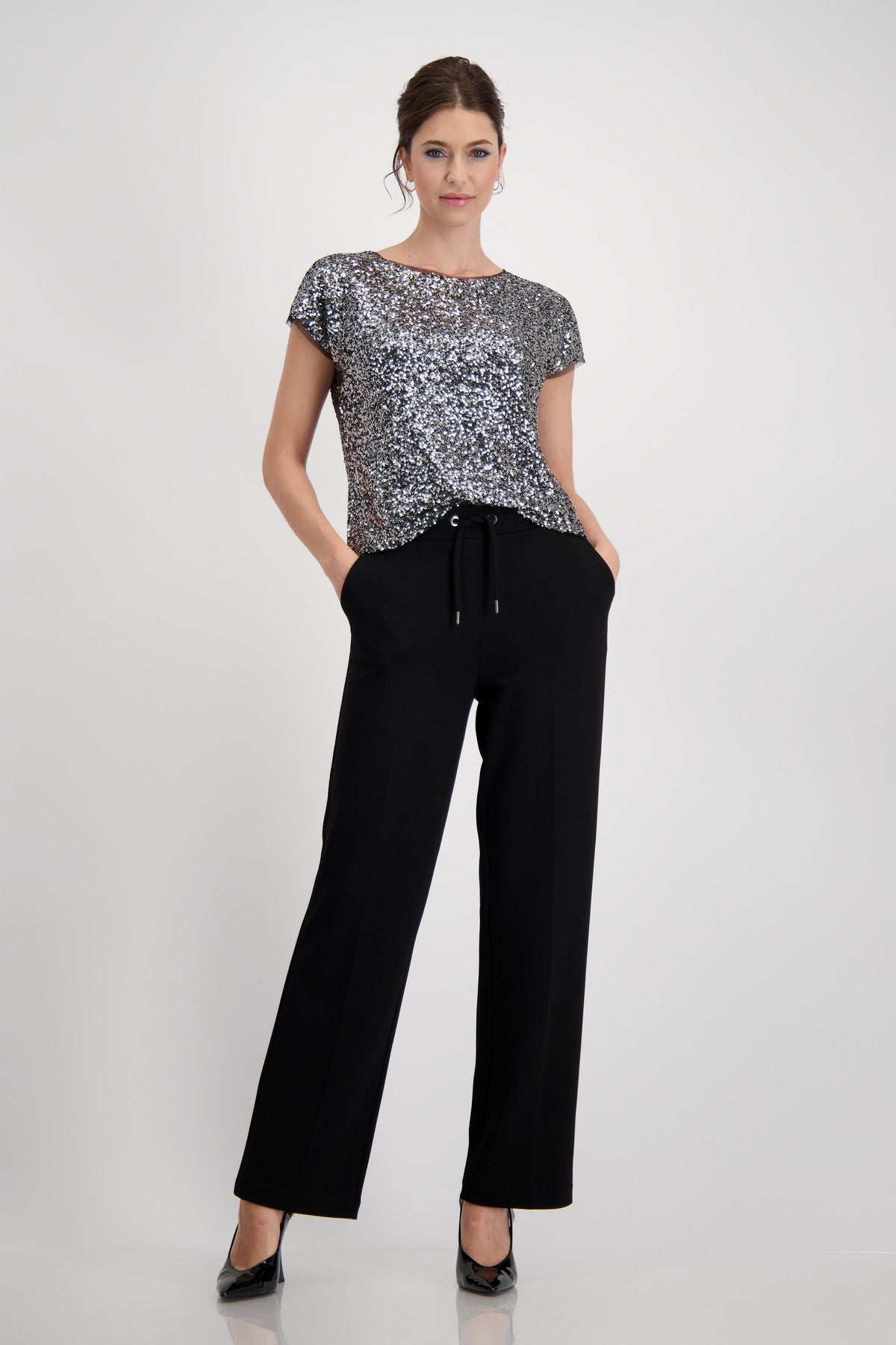 Monari Damen Jogger Hose schwarz