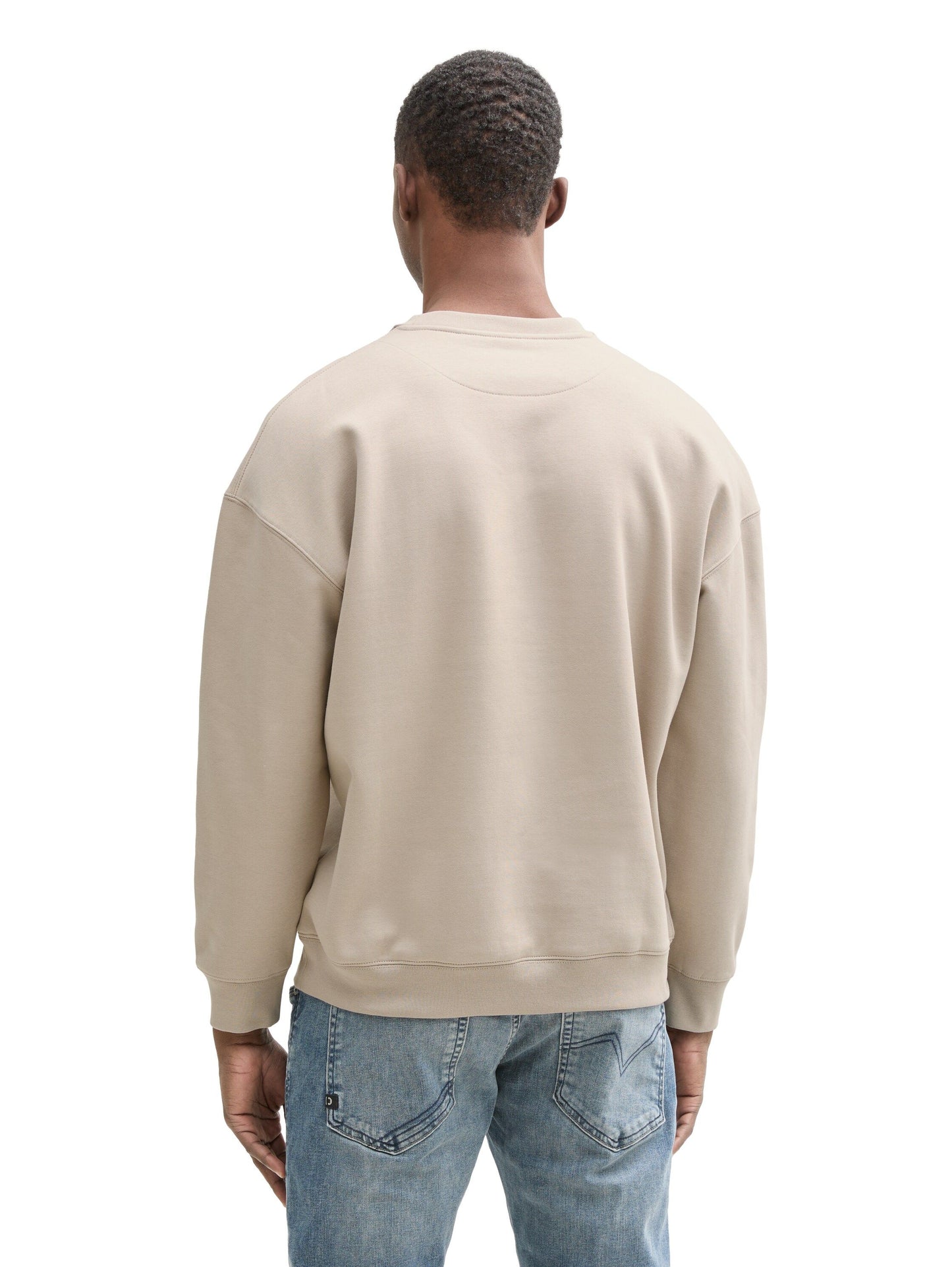 Tom Tailor Herren Relaxed Sweatshirt mit Logo Print beige