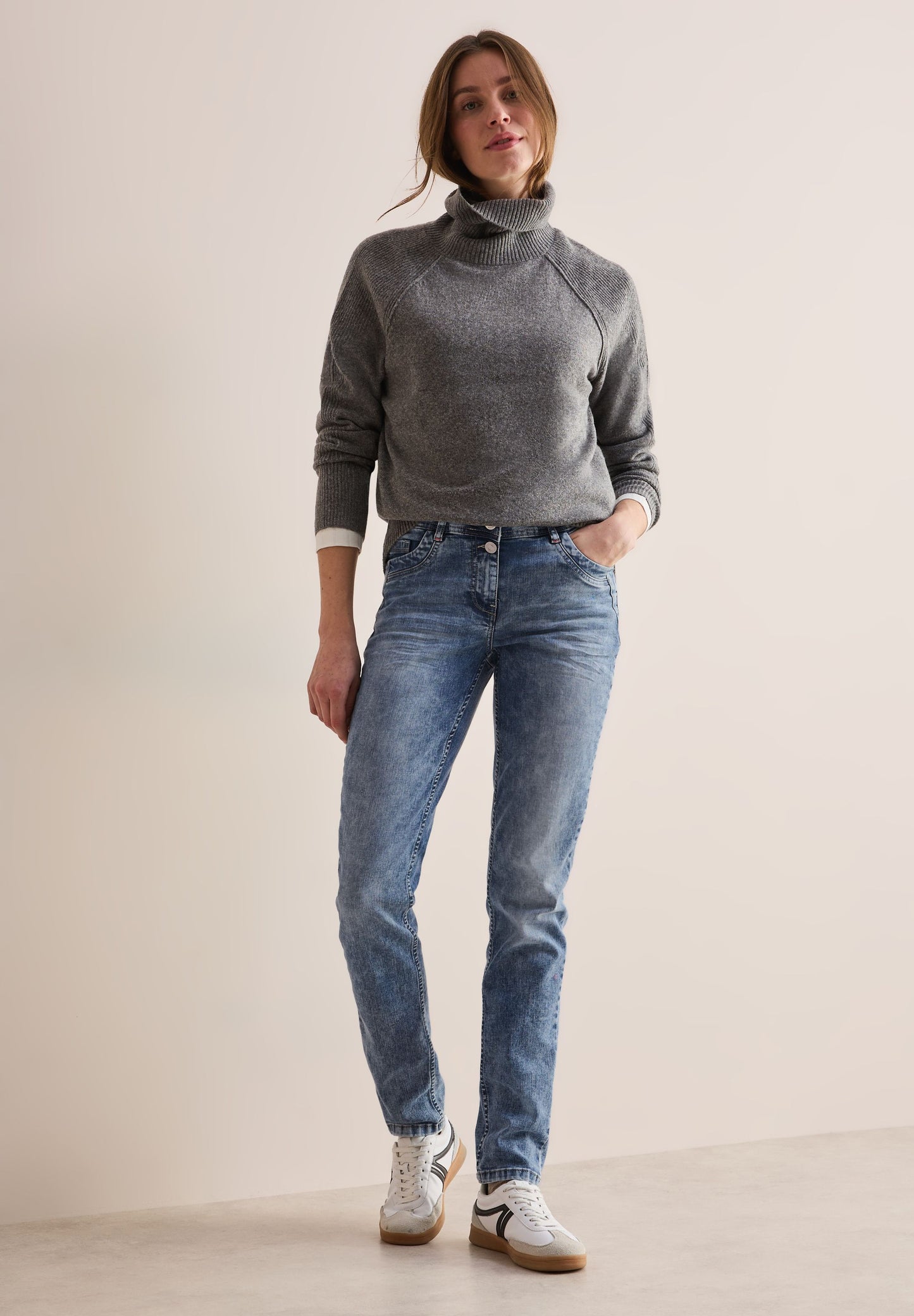 Cecil Damen Jeans im Casual Fit blau