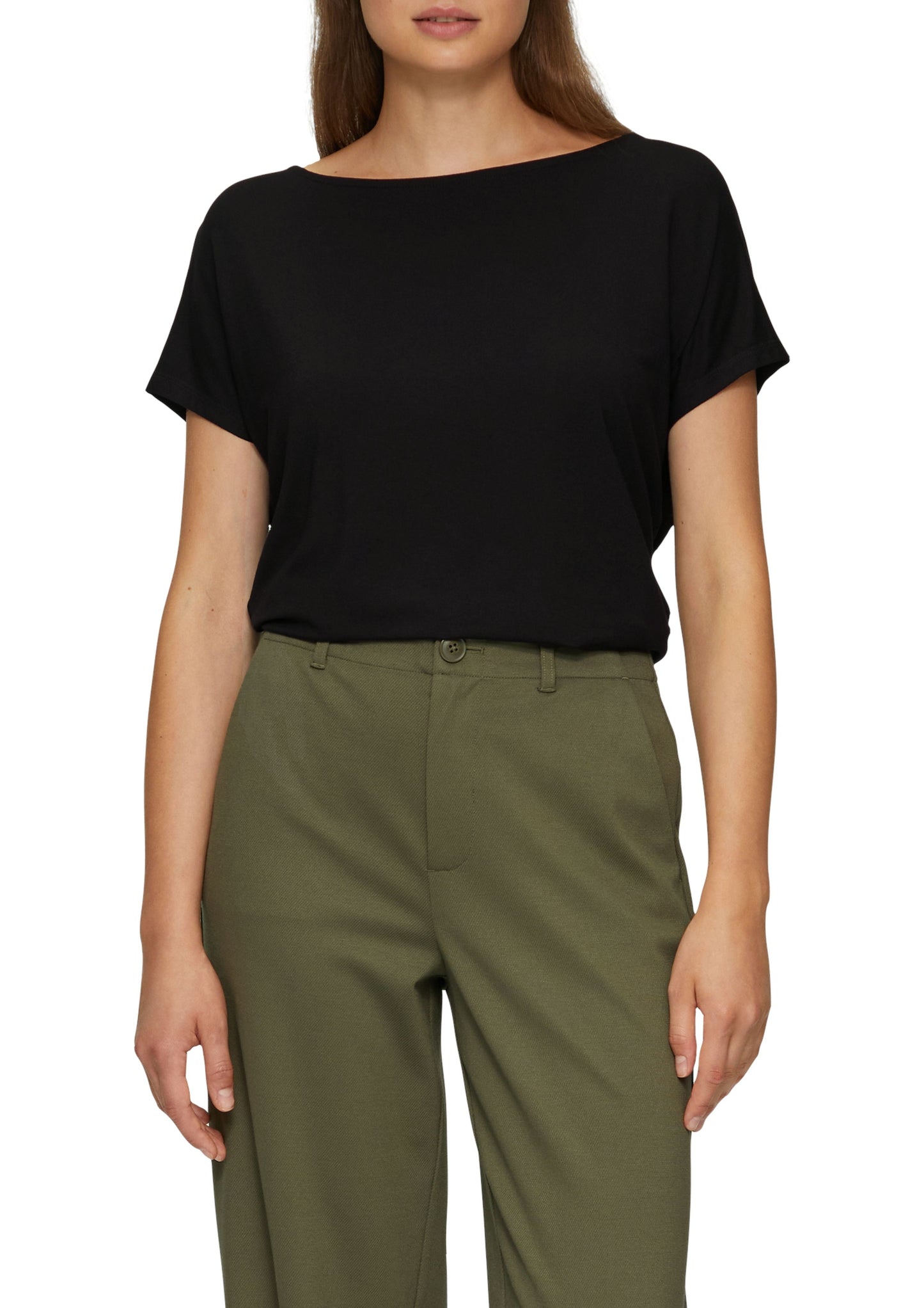 s.Oliver Damen T-Shirt schwarz