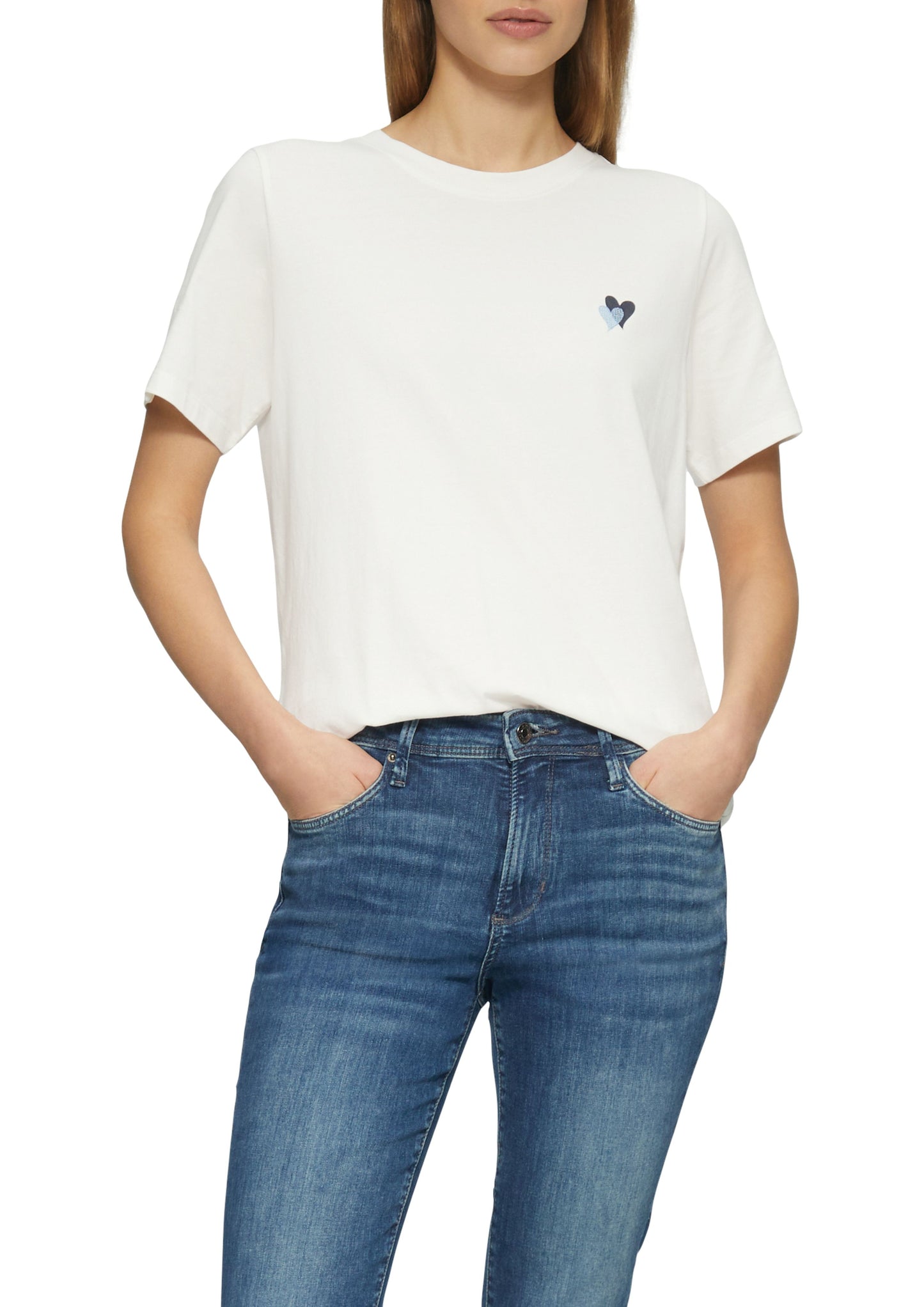 s.Oliver Damen T-Shirt weiß