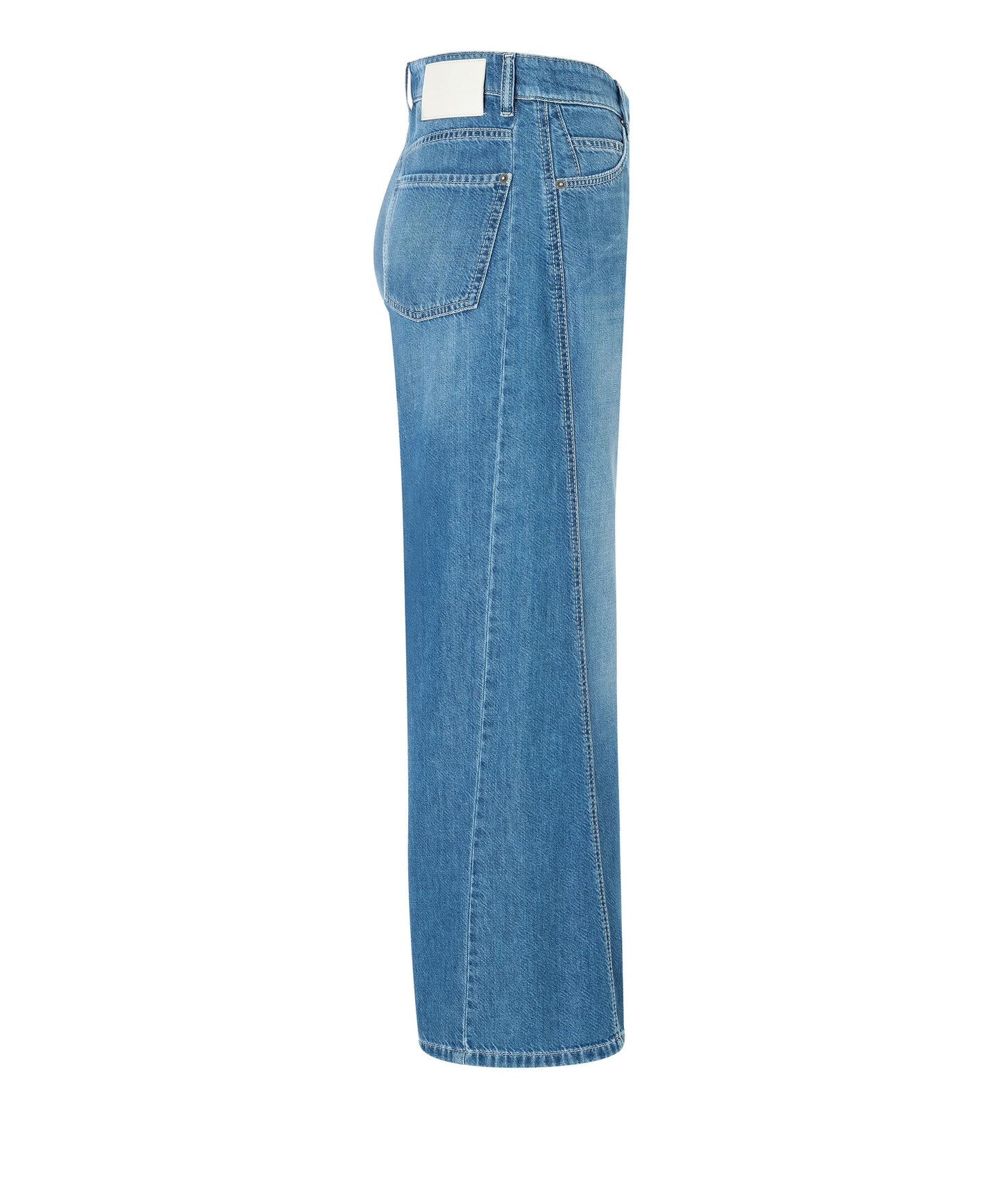 Cambio Damen Jeans Palazzo patch cropped blau