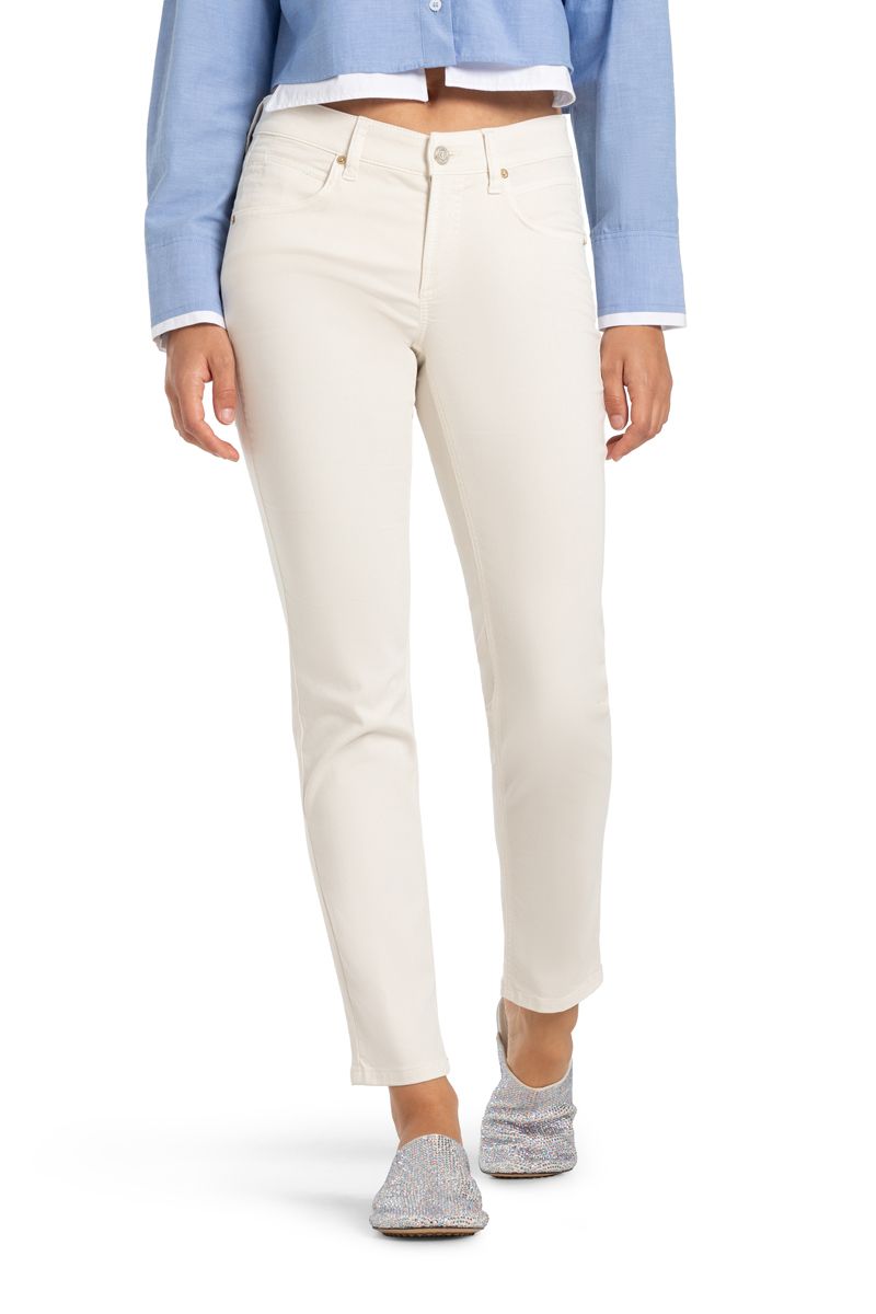 Cambio Damen Jeans Piper cropped seam weiß