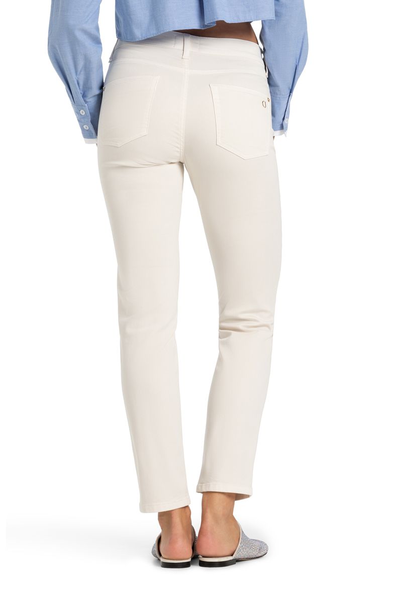 Cambio Damen Jeans Piper cropped seam weiß