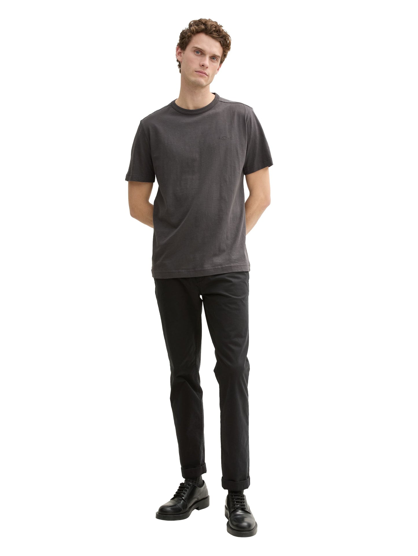 Tom Tailor Herren Basic T-Shirt grau