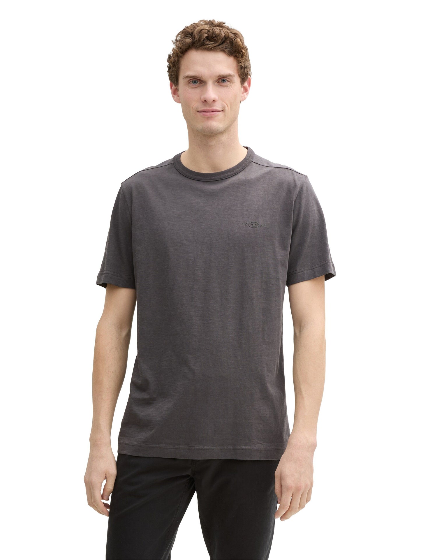 Tom Tailor Herren Basic T-Shirt grau
