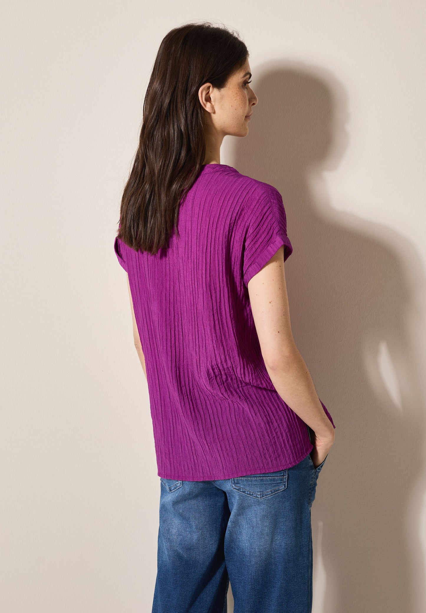 Cecil Damen Strukturbluse lila