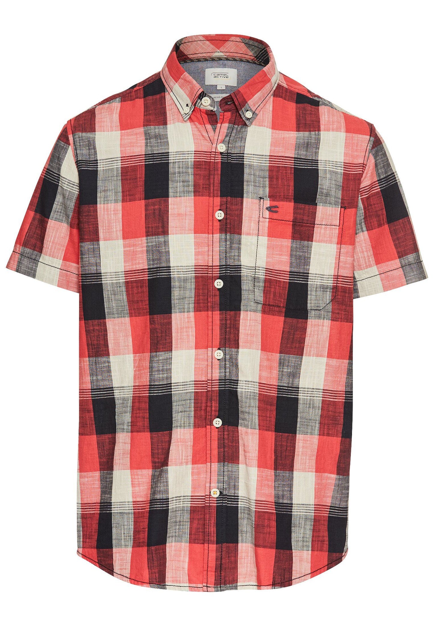 Camel Aktive Herren Kurzarmhemd kariert 3XL rot