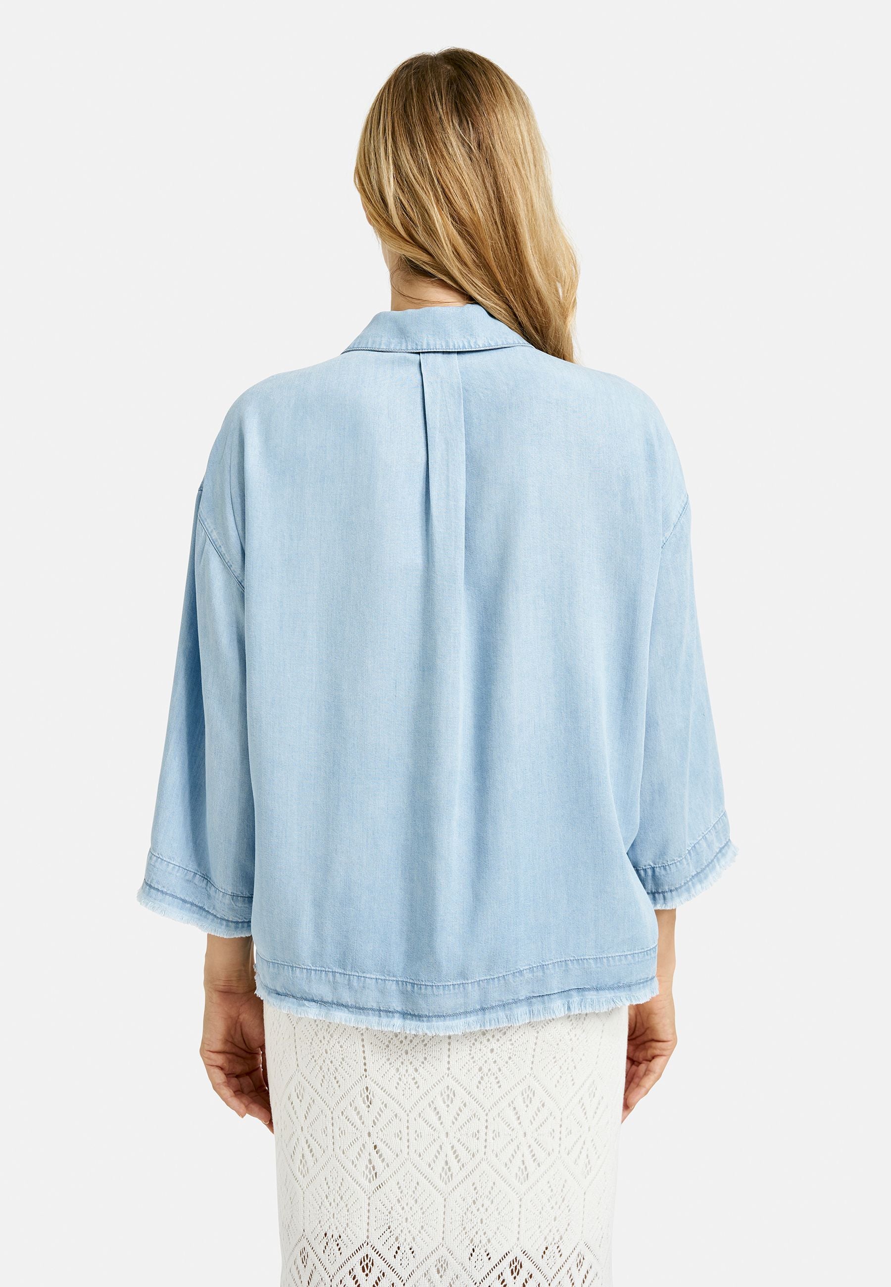 Smith&Soul Damen Bluse cropped blau