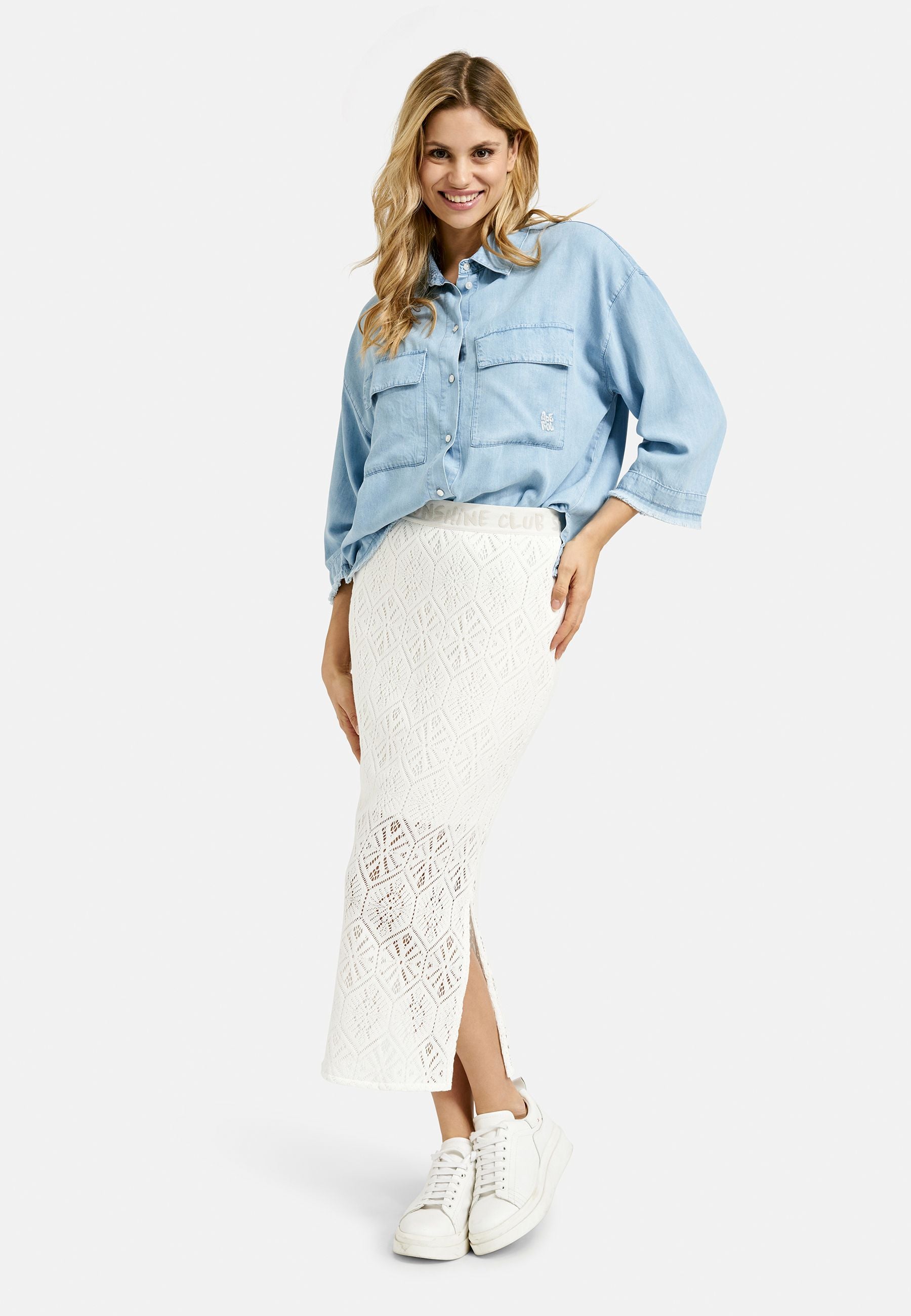 Smith&Soul Damen Bluse cropped blau