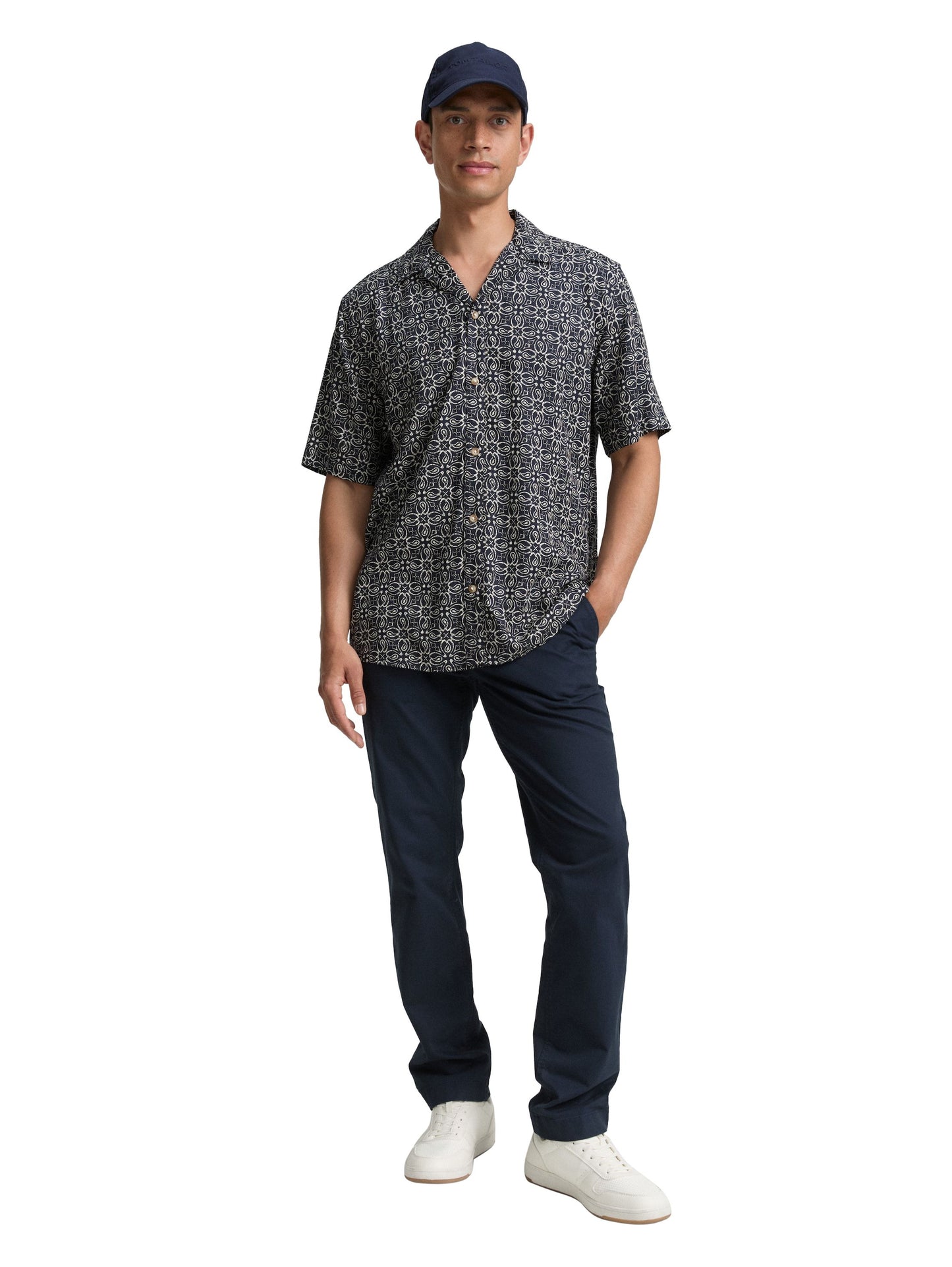 Tom Tailor Herren Kurzarmhemd blau