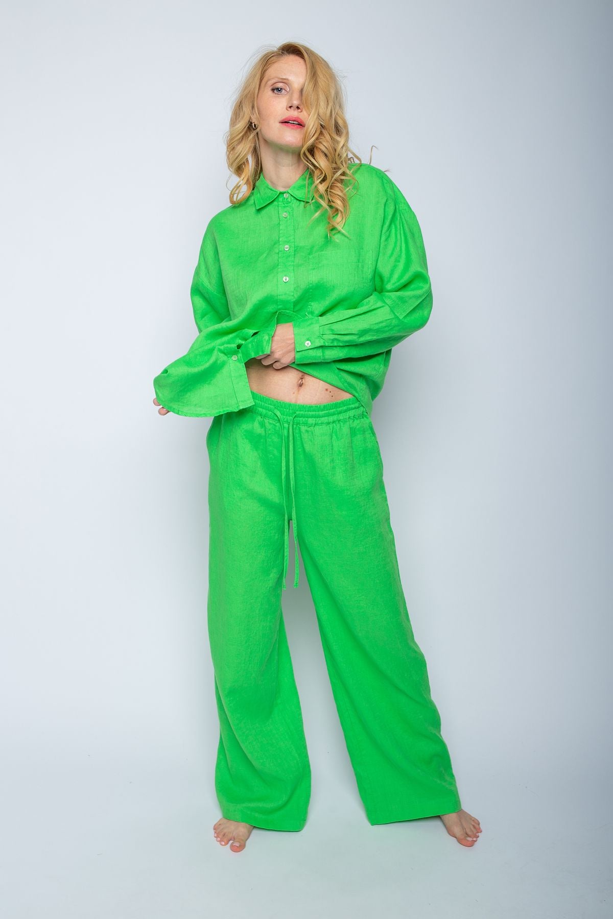 Emily van den Bergh Damen Hose grün