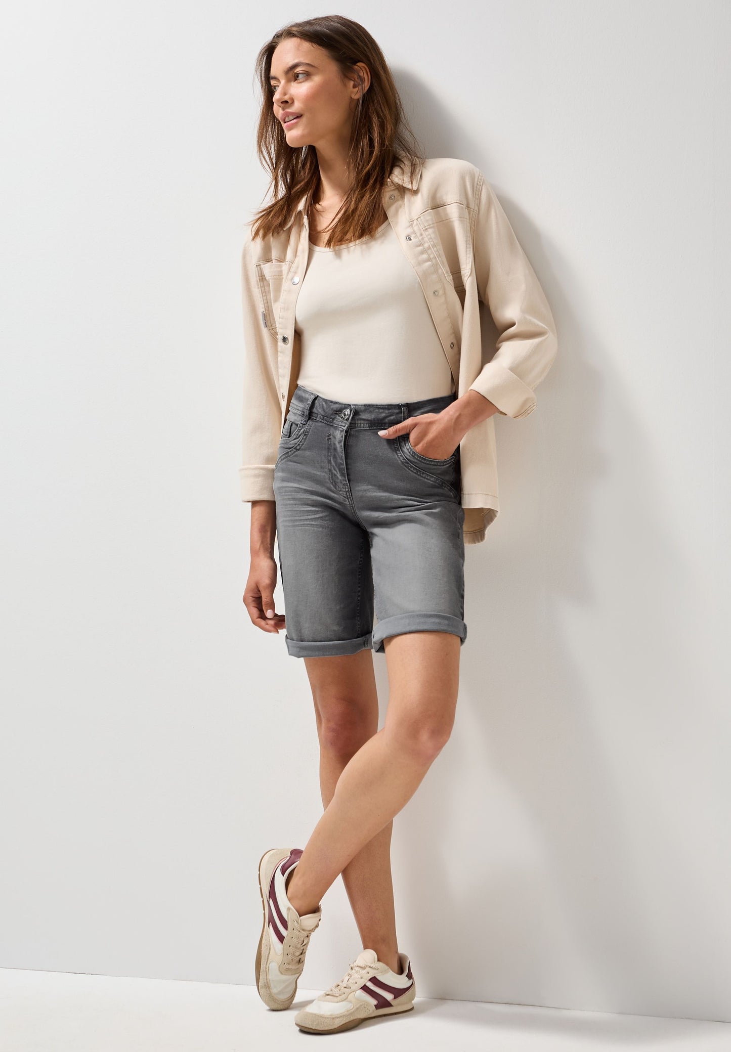 Cecil Damen Jeansshorts grau