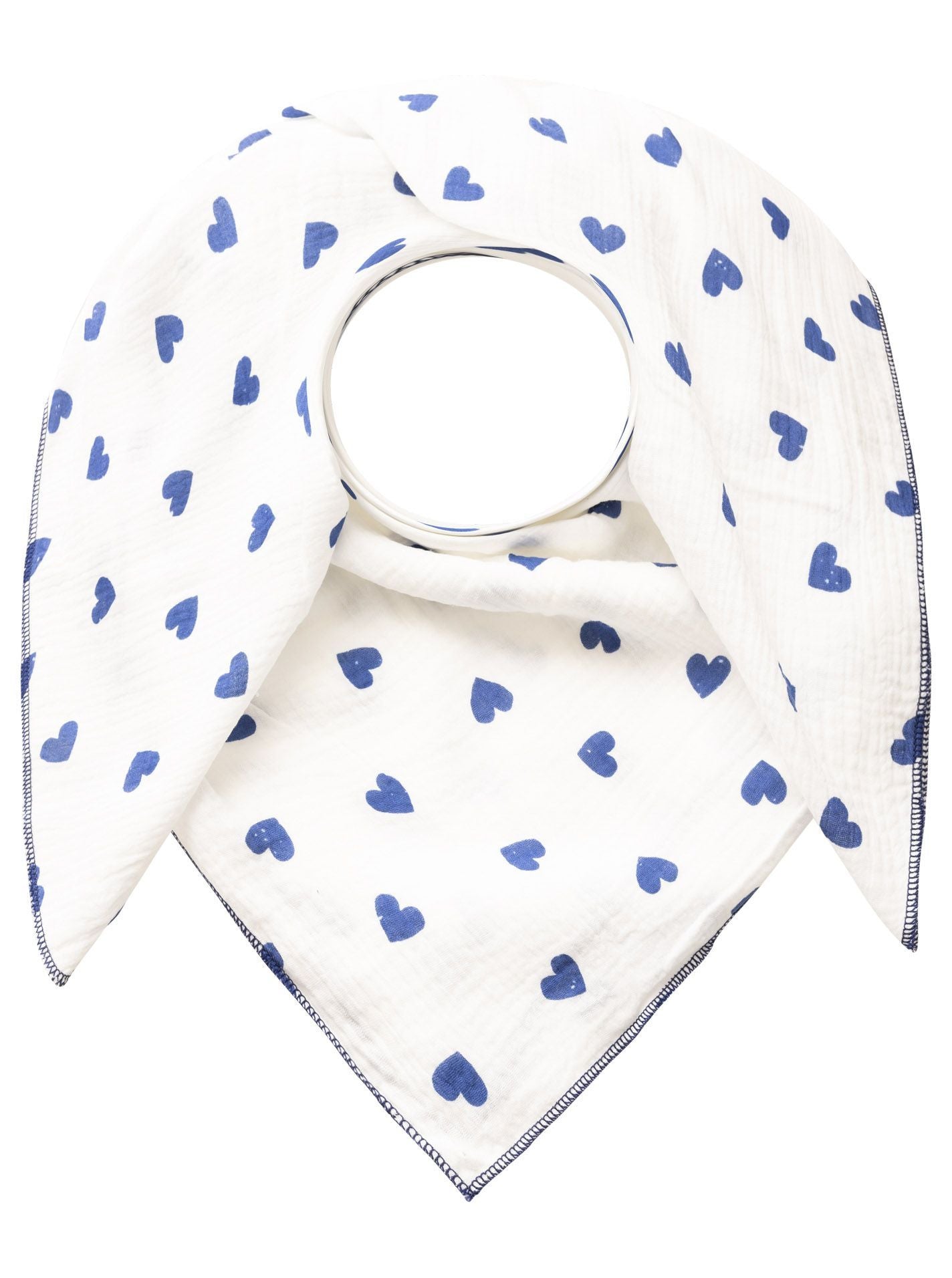 Zwillingsherz Damen Musselintuch Herzen blau