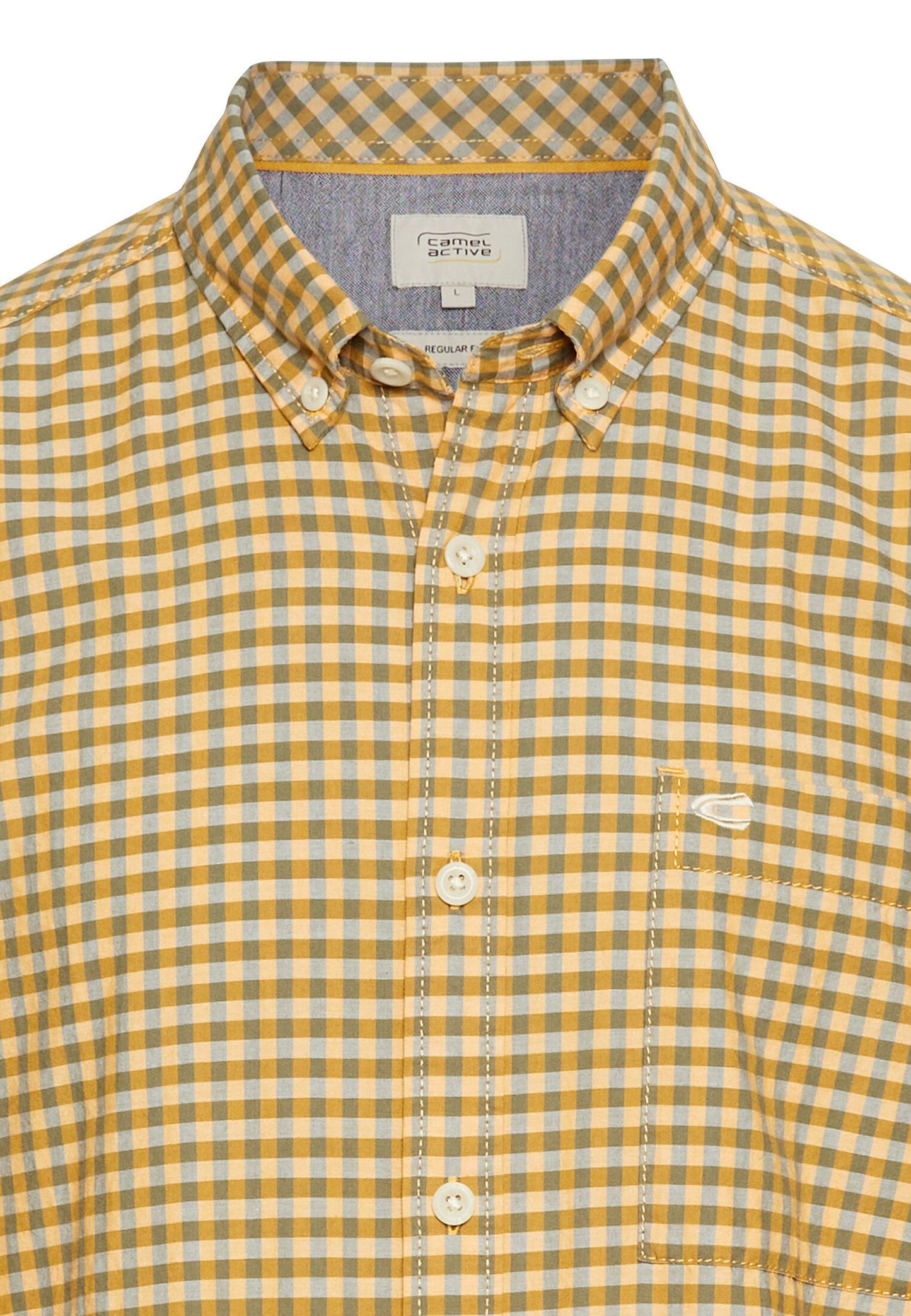 Camel Active Herren Kurzarmhemd kariert orange