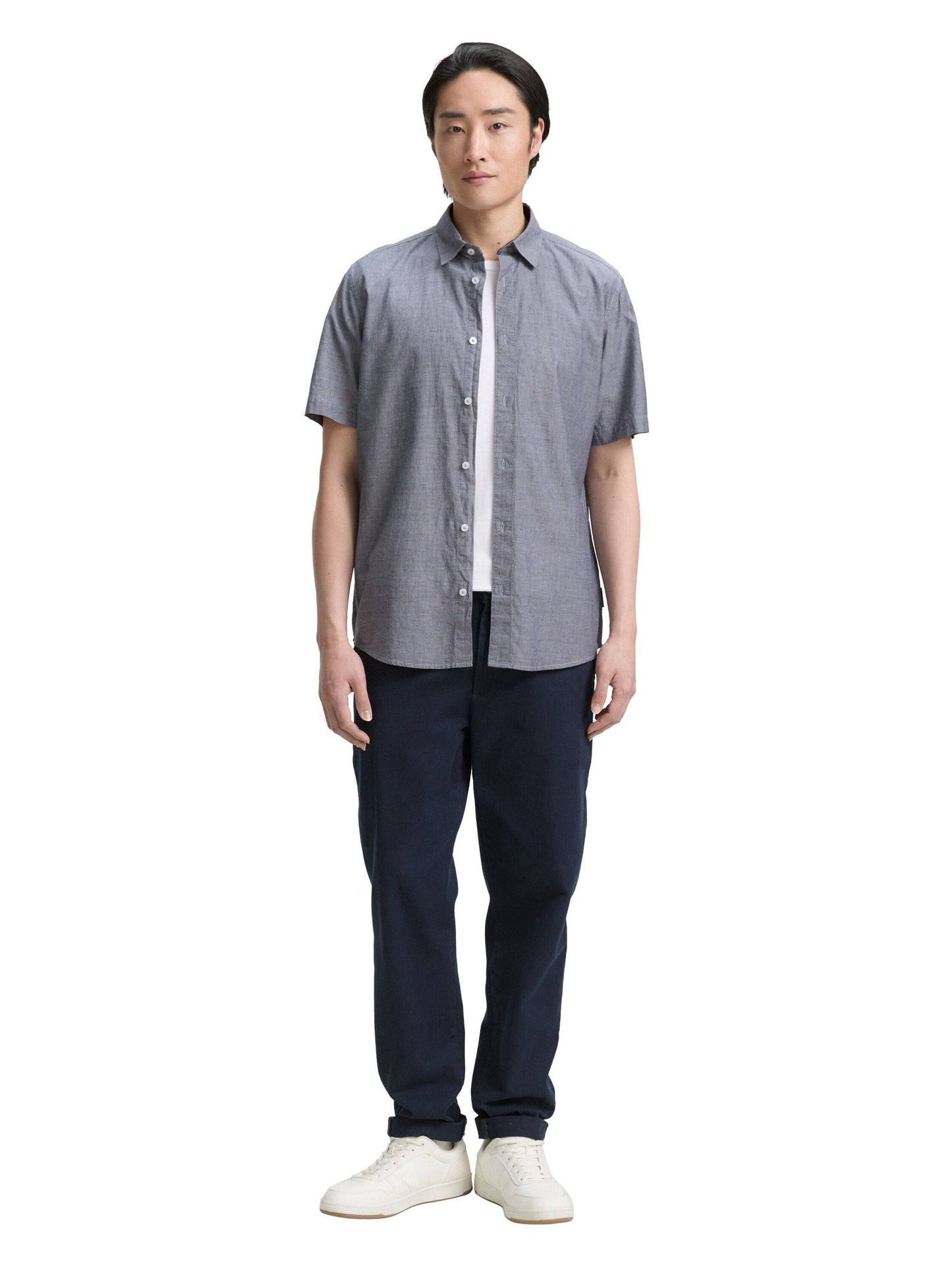 Tom Tailor Herren Kurzarmhemd blau