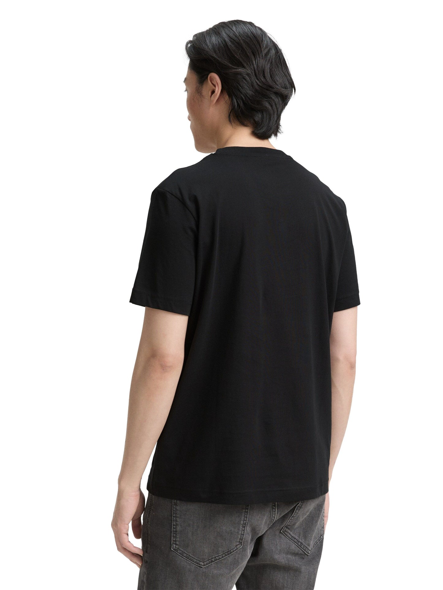 Tom Tailor Herren T-Shirt mit Logo-Print schwarz